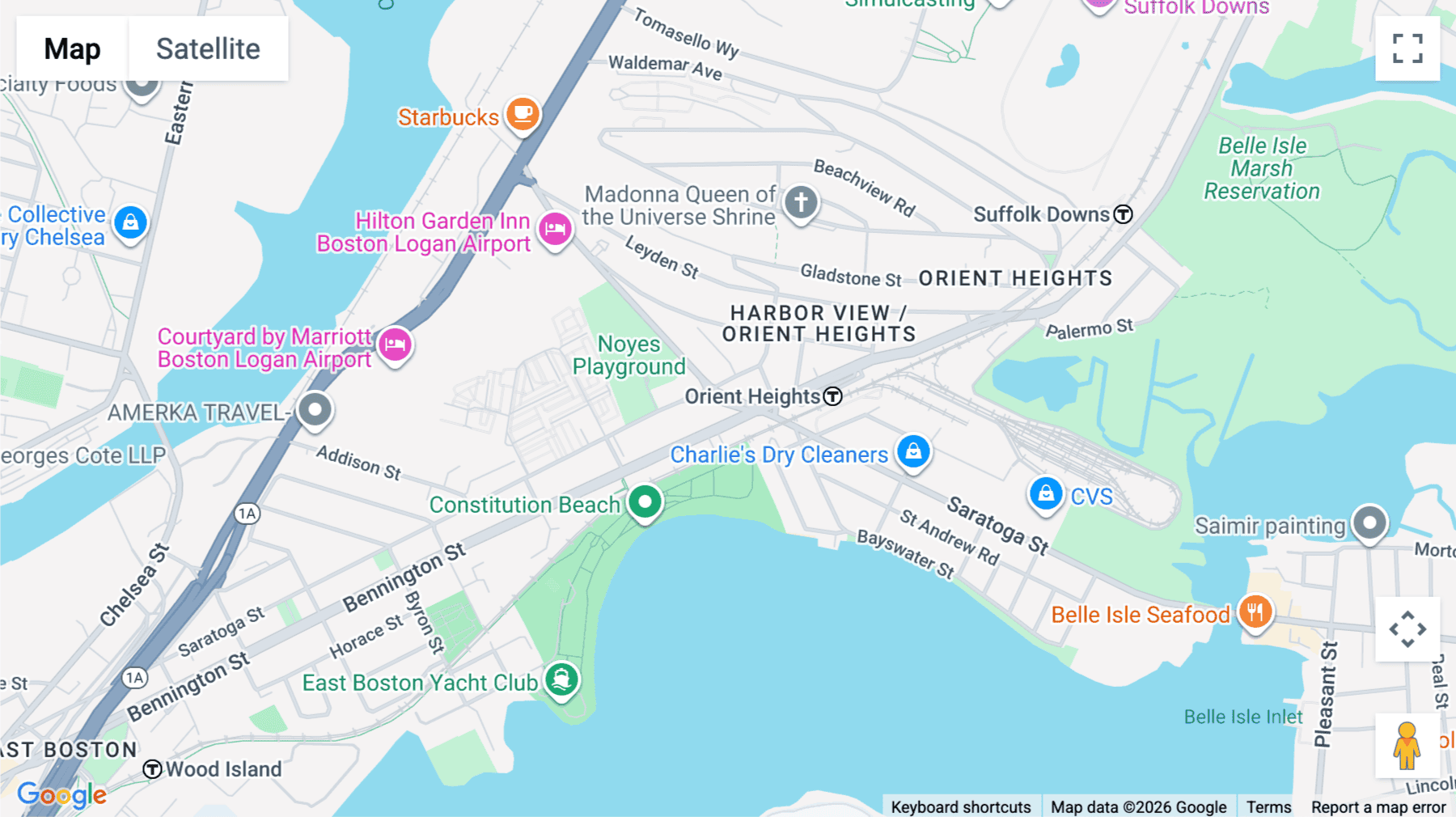 Click for interative map of 977 Saratoga Street, Boston