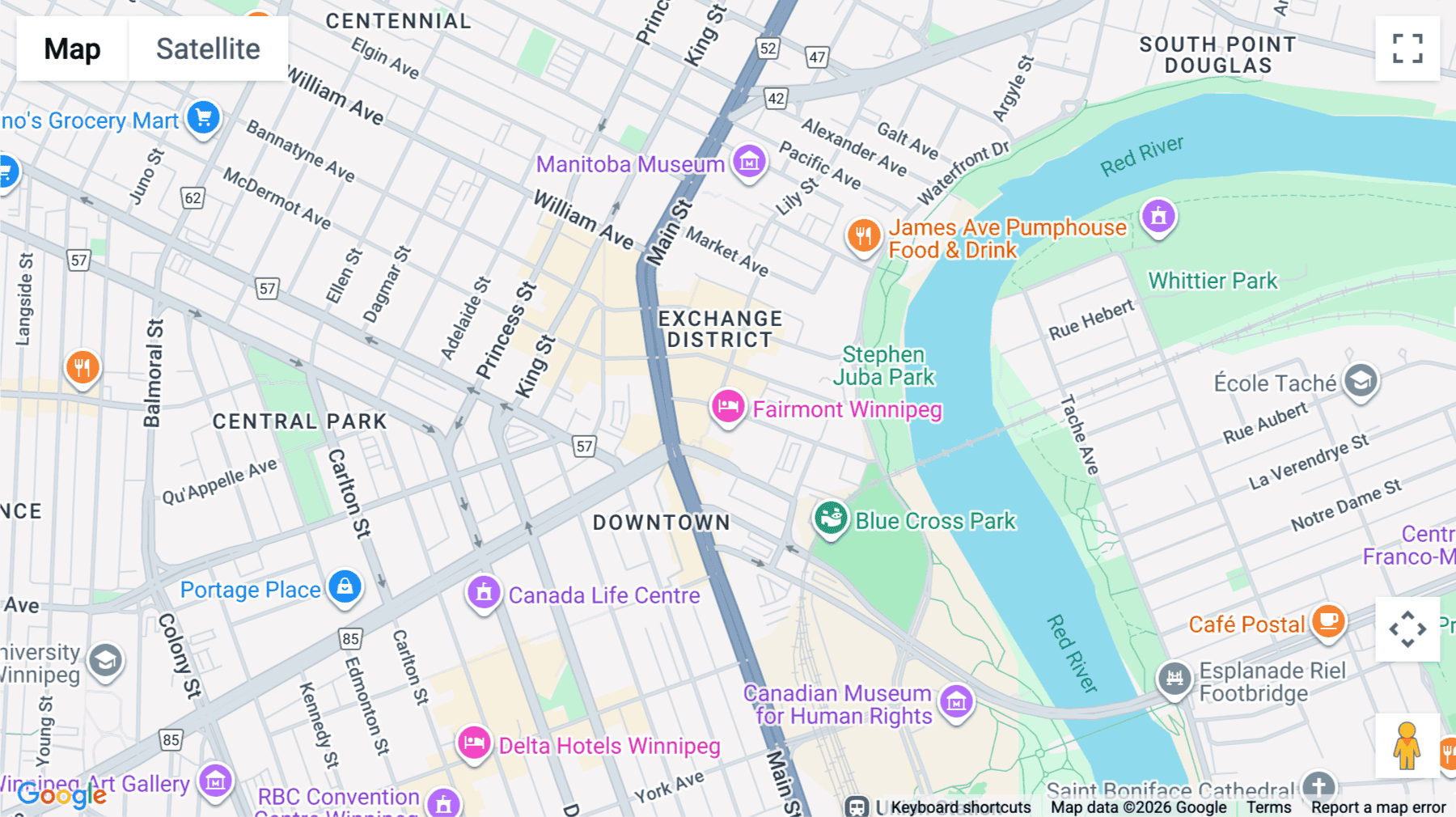 Click for interative map of 167, Lombard Avenue, Winnipeg