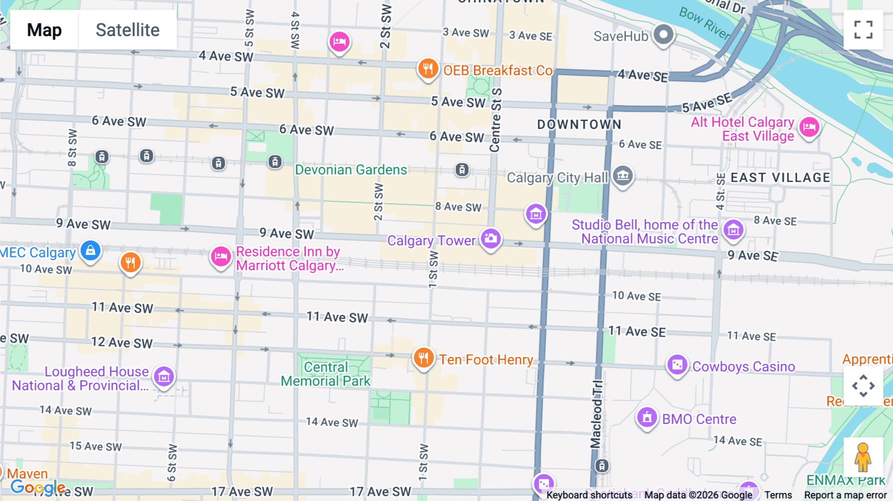 Click for interative map of 1011 1 St Sw, 4th Floor, Calgary