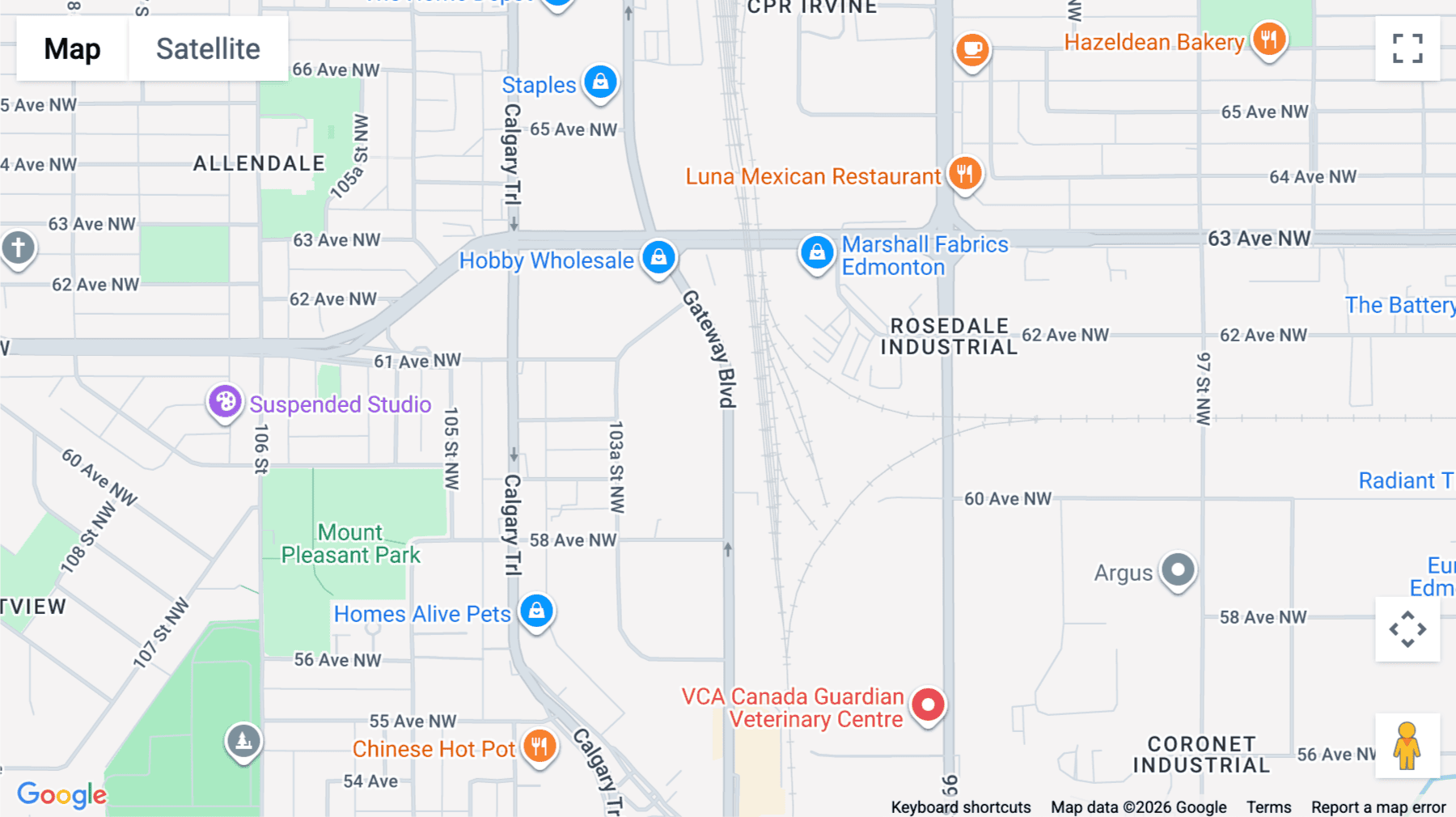 Click for interative map of 6005, Gateway Boulevard Northwest, Edmonton