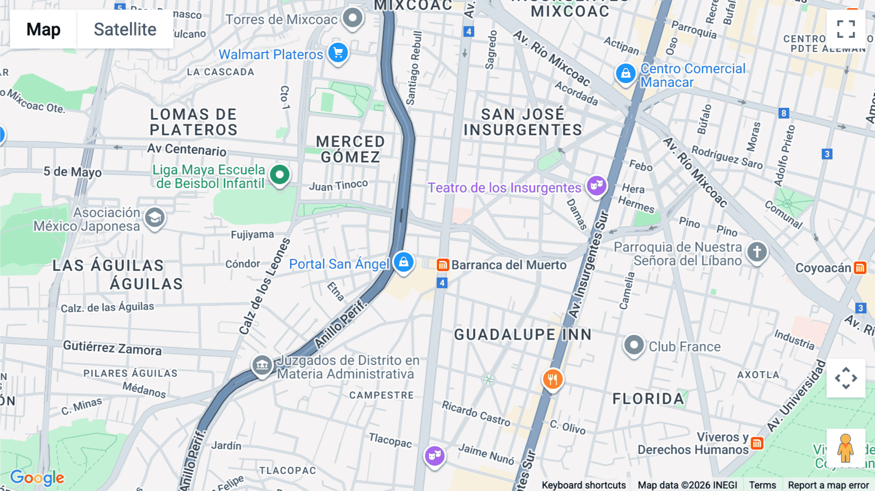 Click for interative map of Avenida Revolución 1225, Los Alpes, Álvaro Obregón, Mexico City