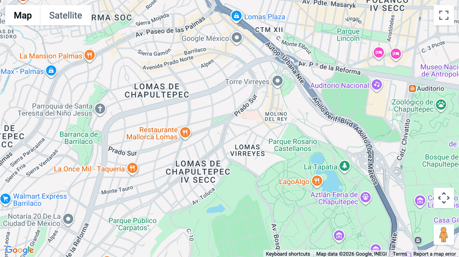 Click for interative map of Jose de Iturrigaray 105, Lomas de Chapultepec IV seccion, Miguel Hidalgo, Mexico City