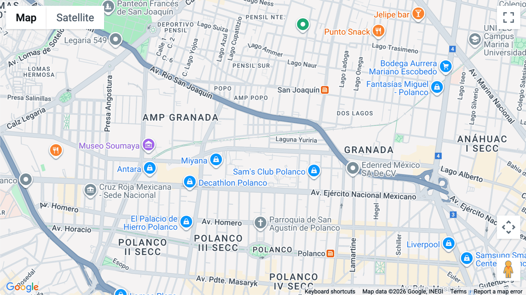Click for interative map of Blvd. Miguel de Cervantes Saavedra 161, Granada, Mexico City