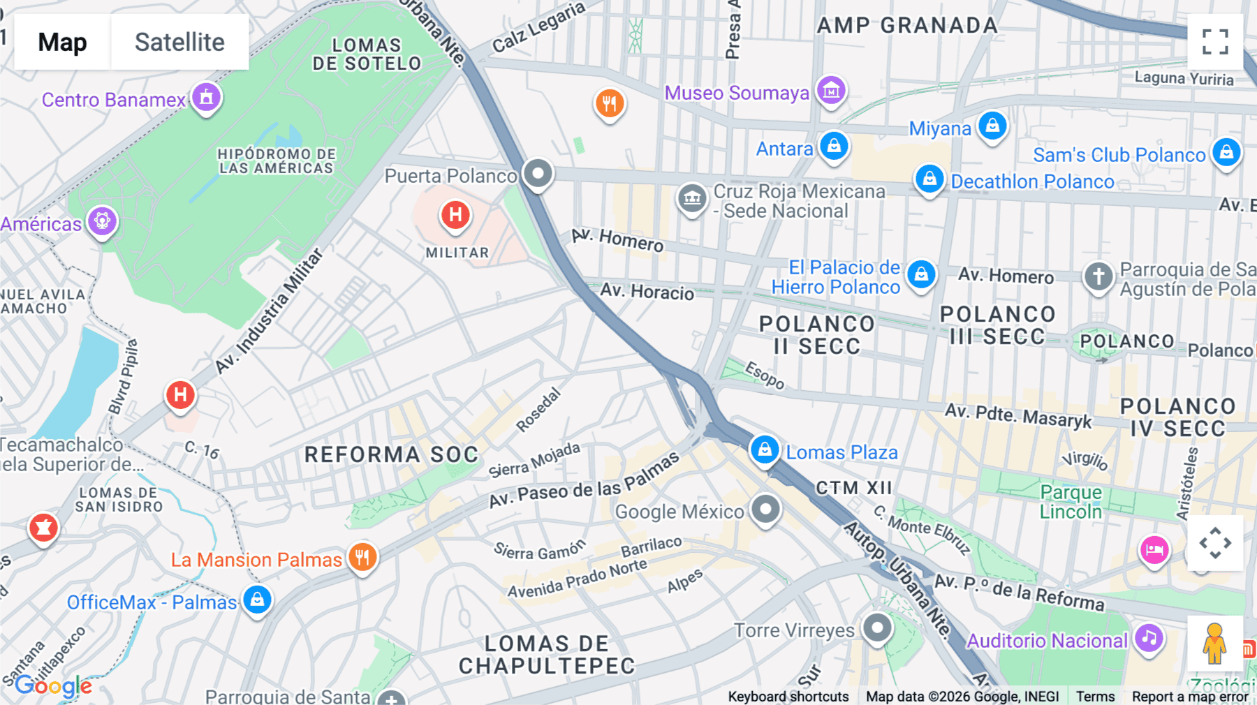 Click for interative map of 156, Periférico Boulevard Manuel Ávila Camacho, Mexico City