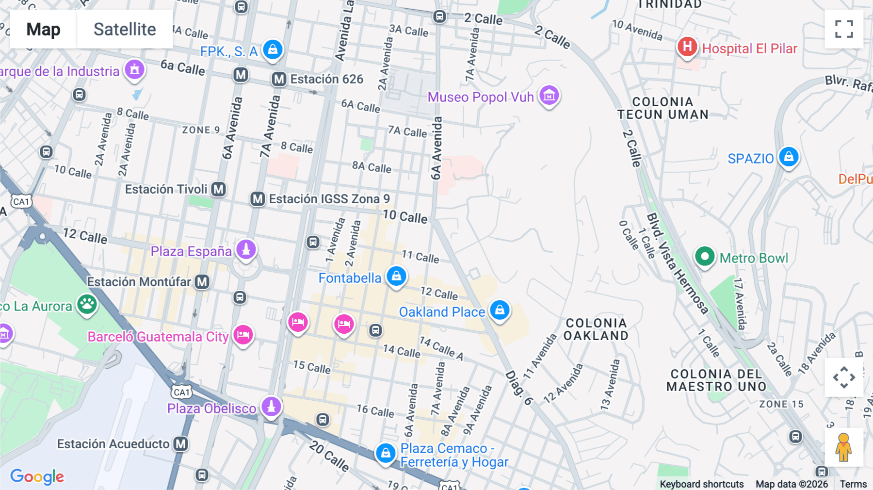Click for interative map of Diagonal 6 10-50 Zona 10, Nivel 16 Oficina 1601, Guatemala City