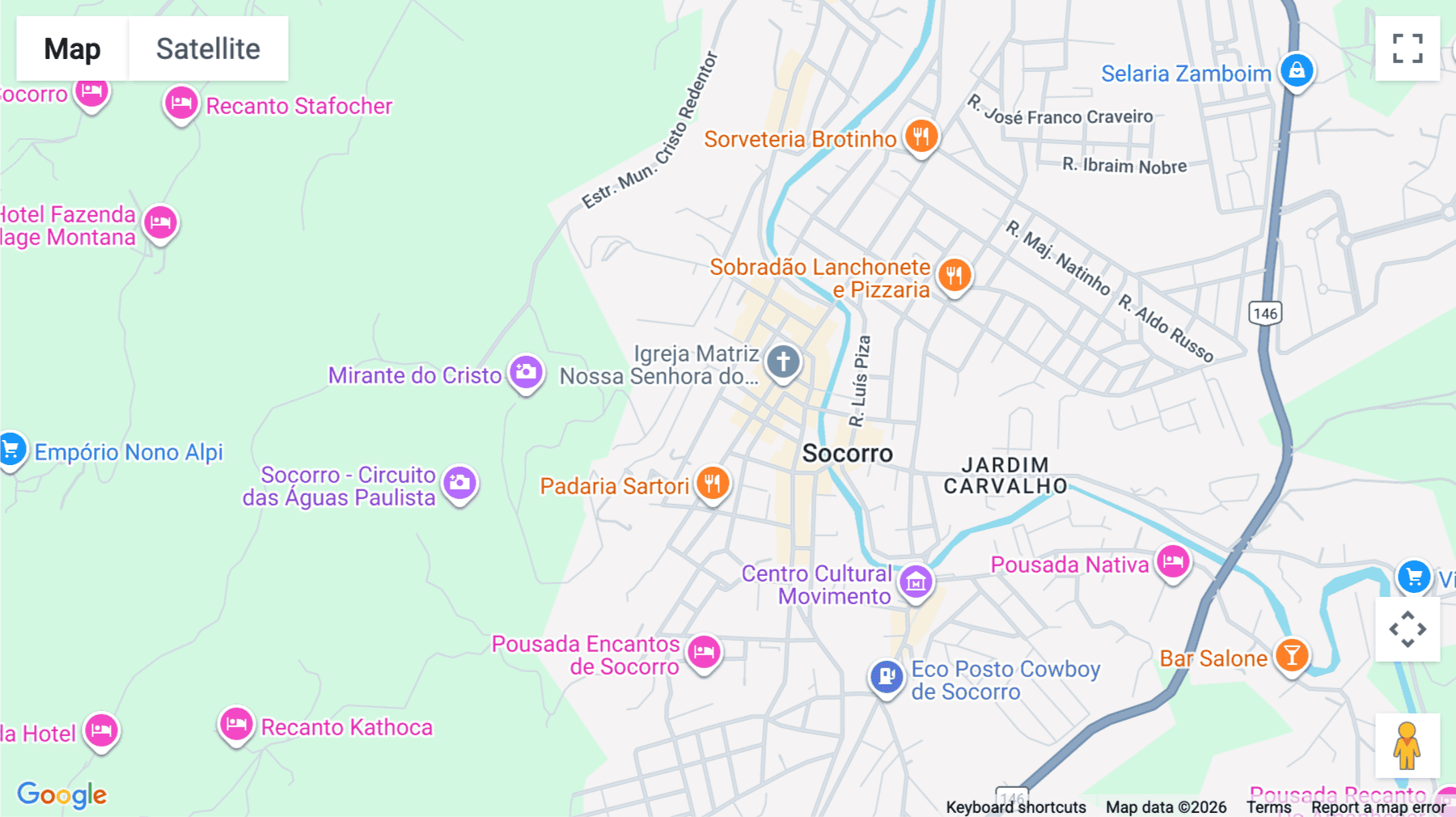 Click for interative map of Rua José Bonifácio 199, Centro, Socorro