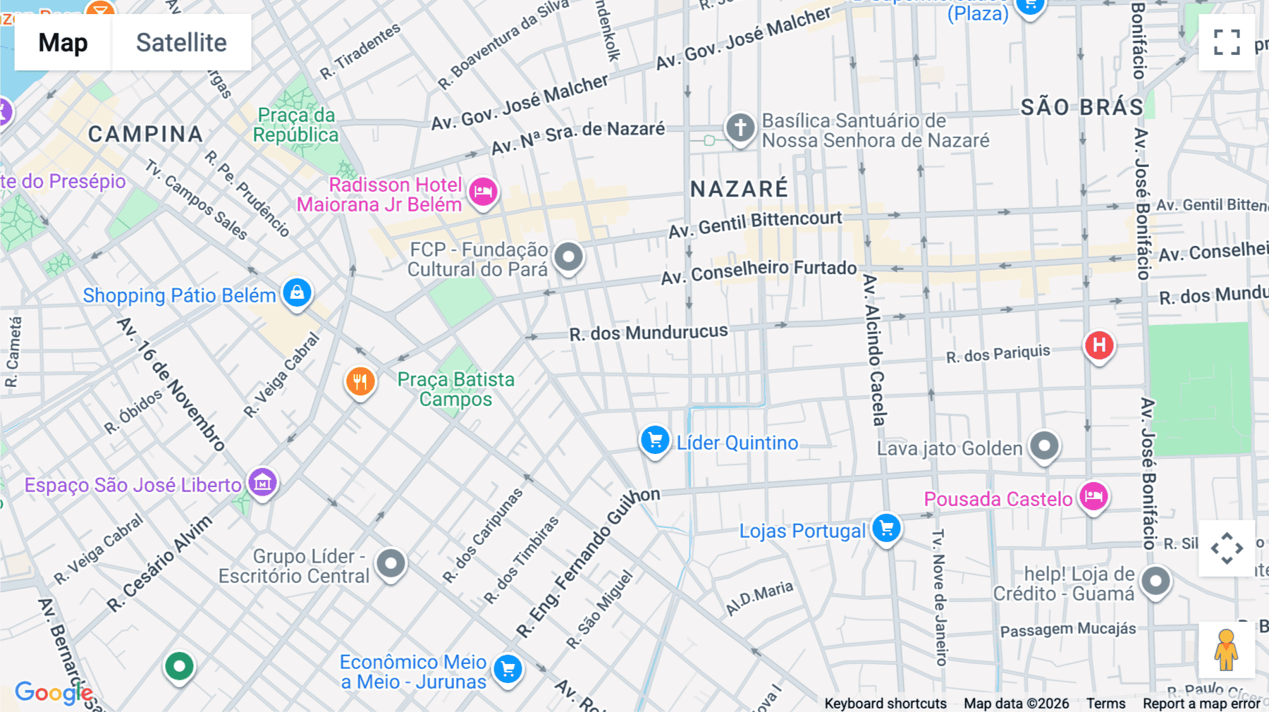 Click for interative map of Tv. Quintino Bocaiúva, 2301, Cremação, Belém