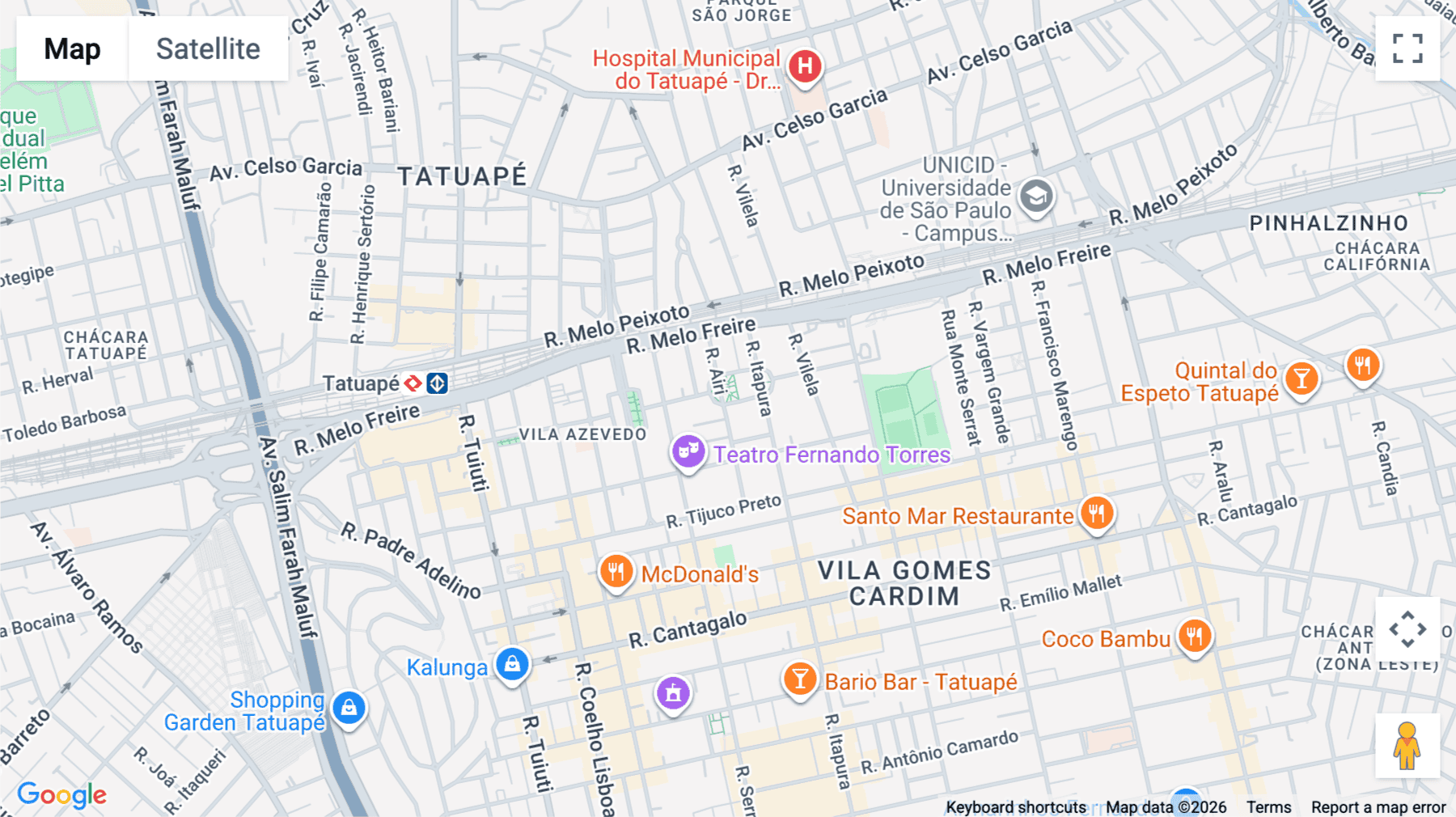 Click for interative map of Rua Airi 227, Tatuapé, Vila Gomes Cardim, Sao Paulo