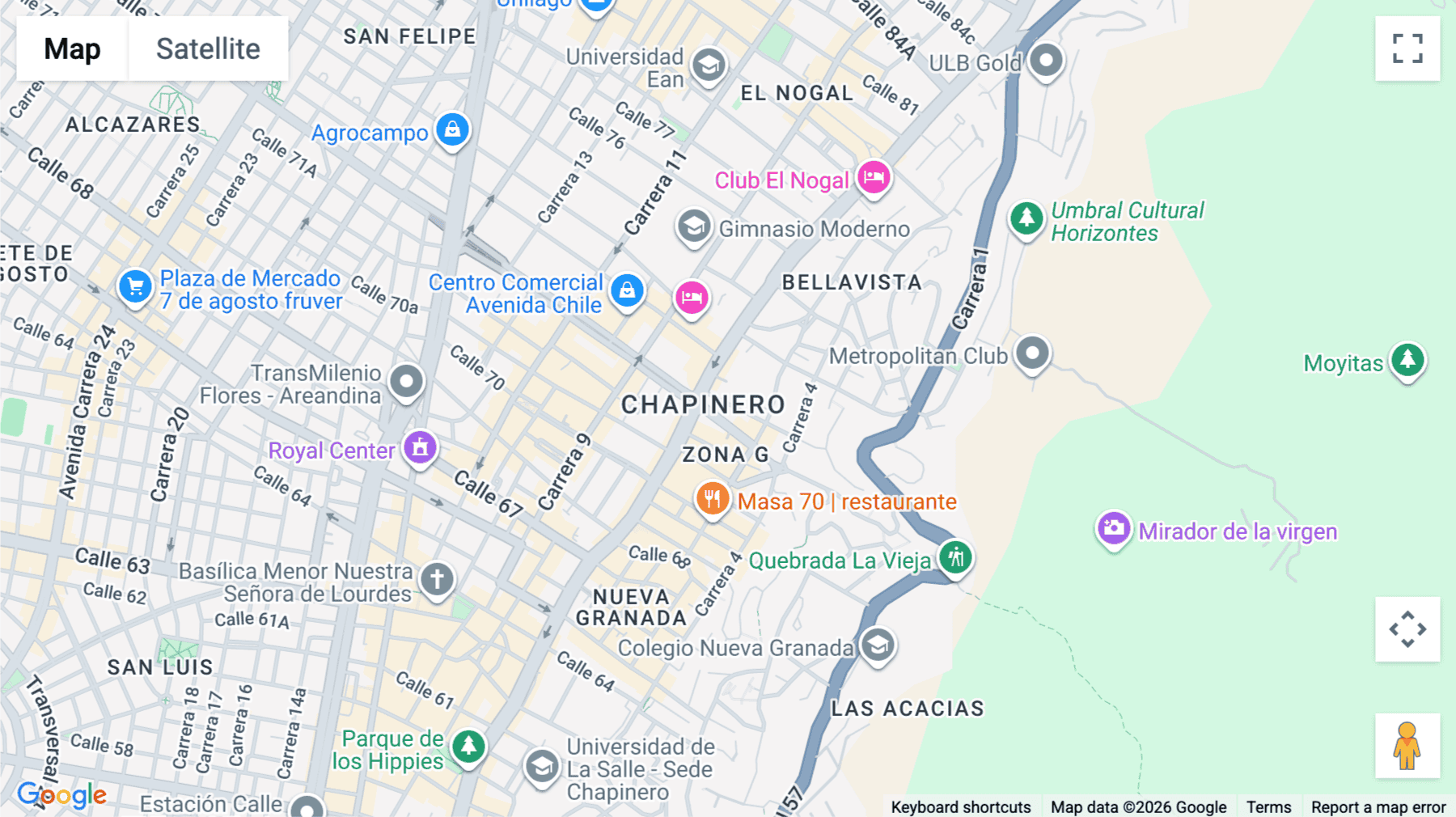 Click for interative map of Cl 72 No.6-30, Piso 12, Bogota