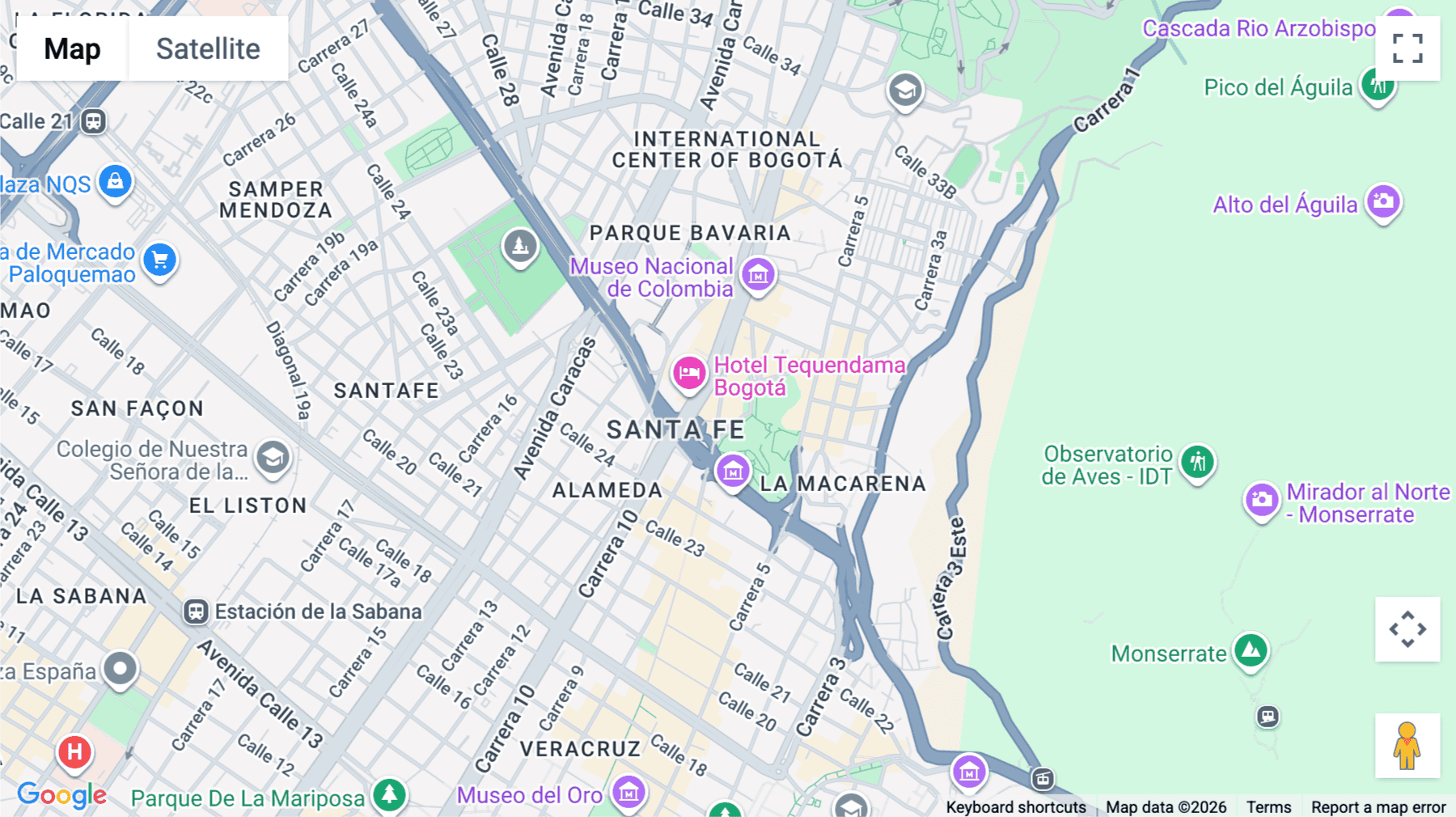 Click for interative map of Cra 7 No.26-20, PISO 28, Centro Internacional, Bogota