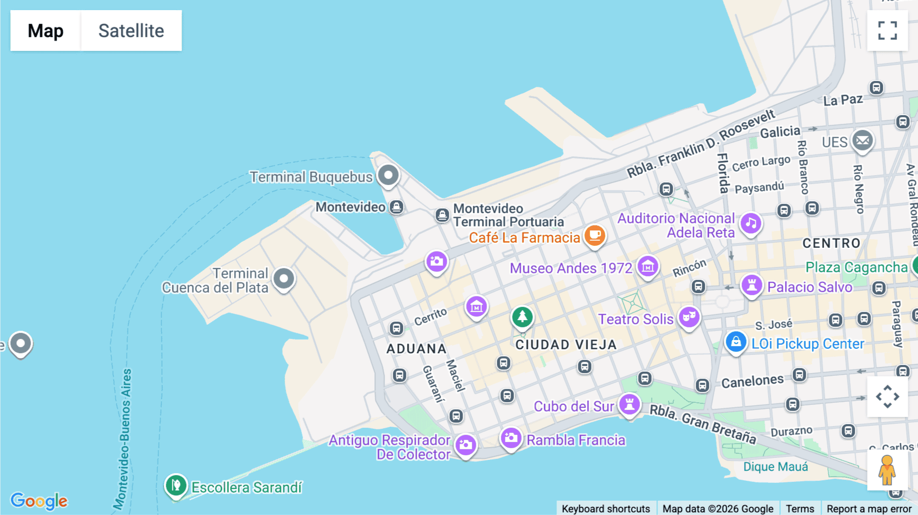 Click for interative map of 296 Rambla 25 De Agosto De 1825, Departamento de Montevideo, Montevideo