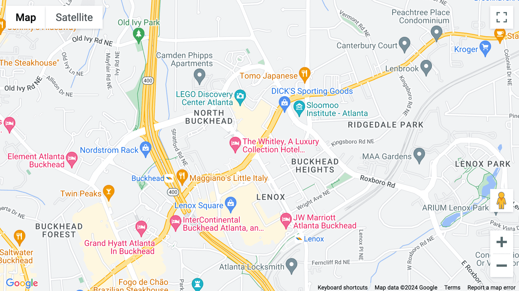 Click for interative map of 3455 Peachtree Road North East, The Pinnacle Building, Suite 500, Atlanta