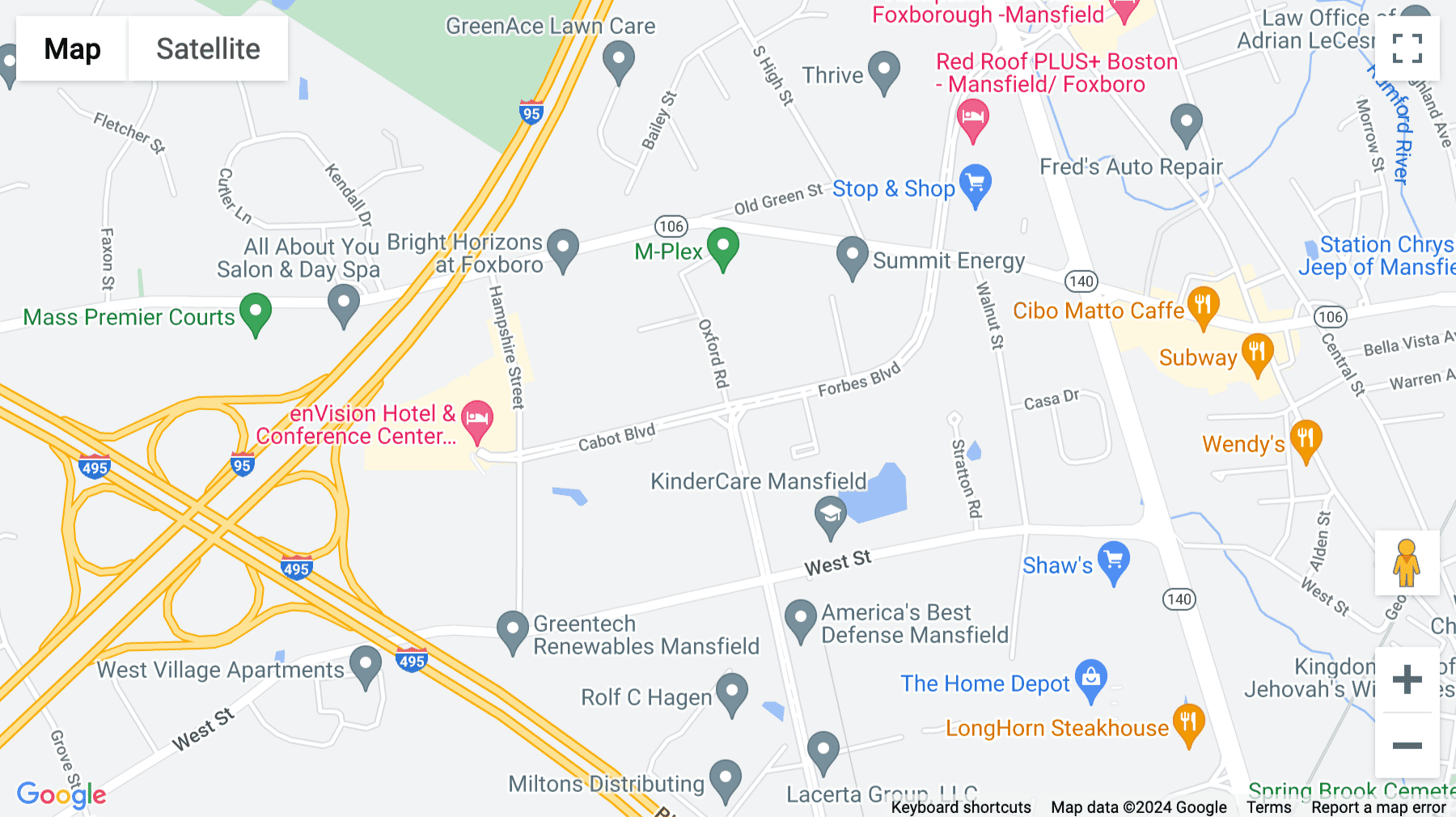 Click for interative map of 20 Cabot Boulevard,  Suite 300, Mansfield