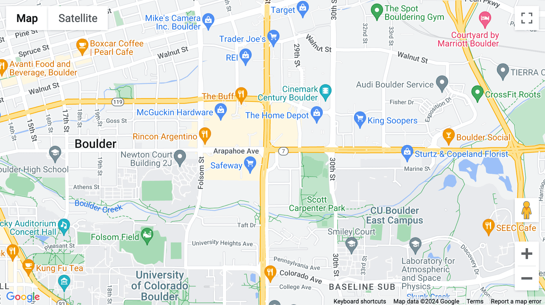 Click for interative map of 4450 Arapahoe Avenue, Suite 100, Boulder