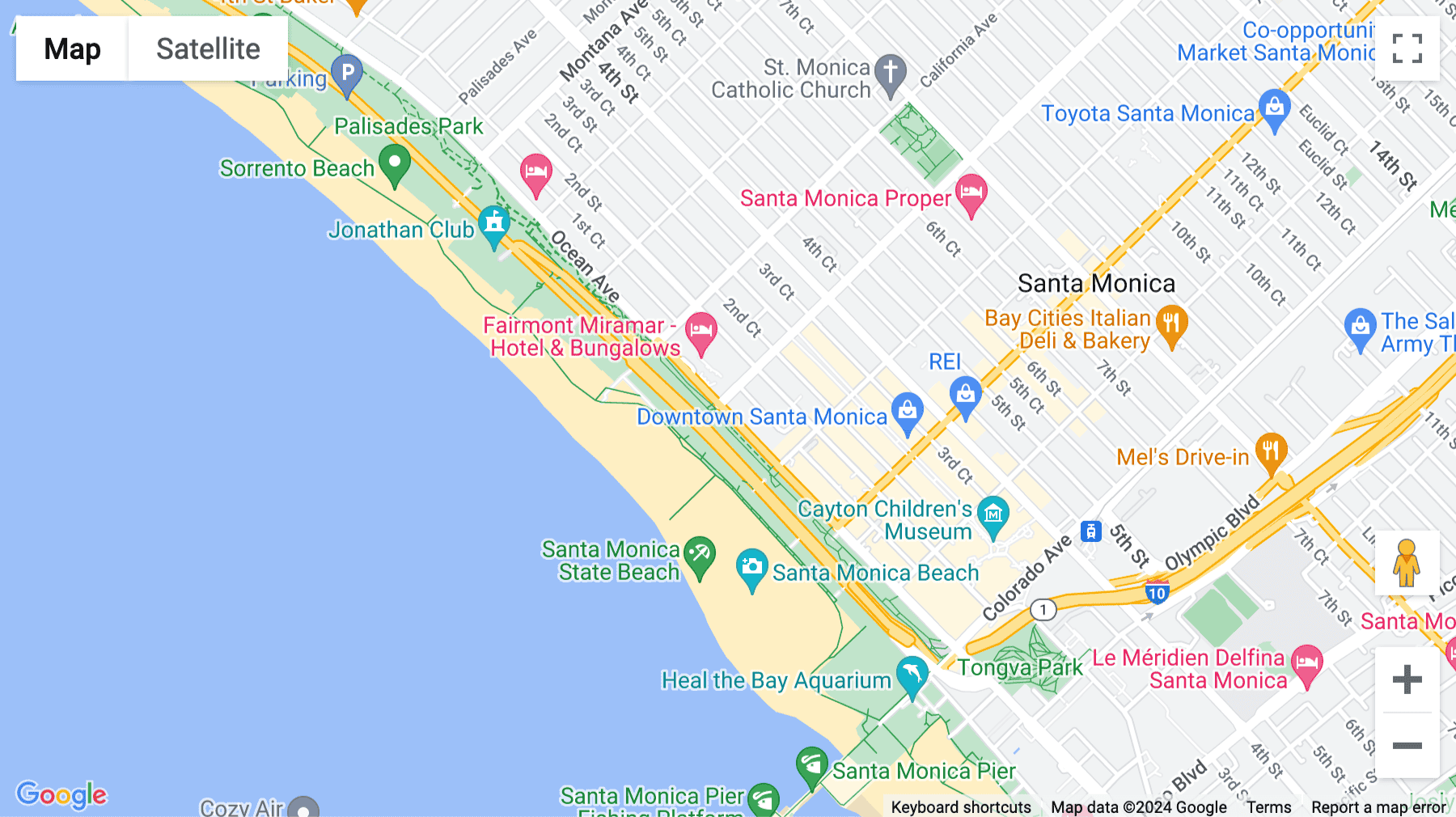 Click for interative map of 100 Wilshire Blvd, Suite 950, Los Angeles