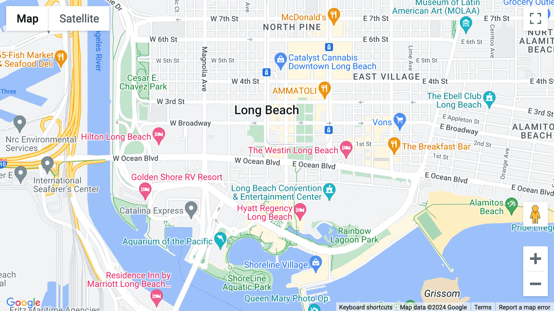 Click for interative map of 111 West Ocean Blvd., 4th Floor, Long Beach