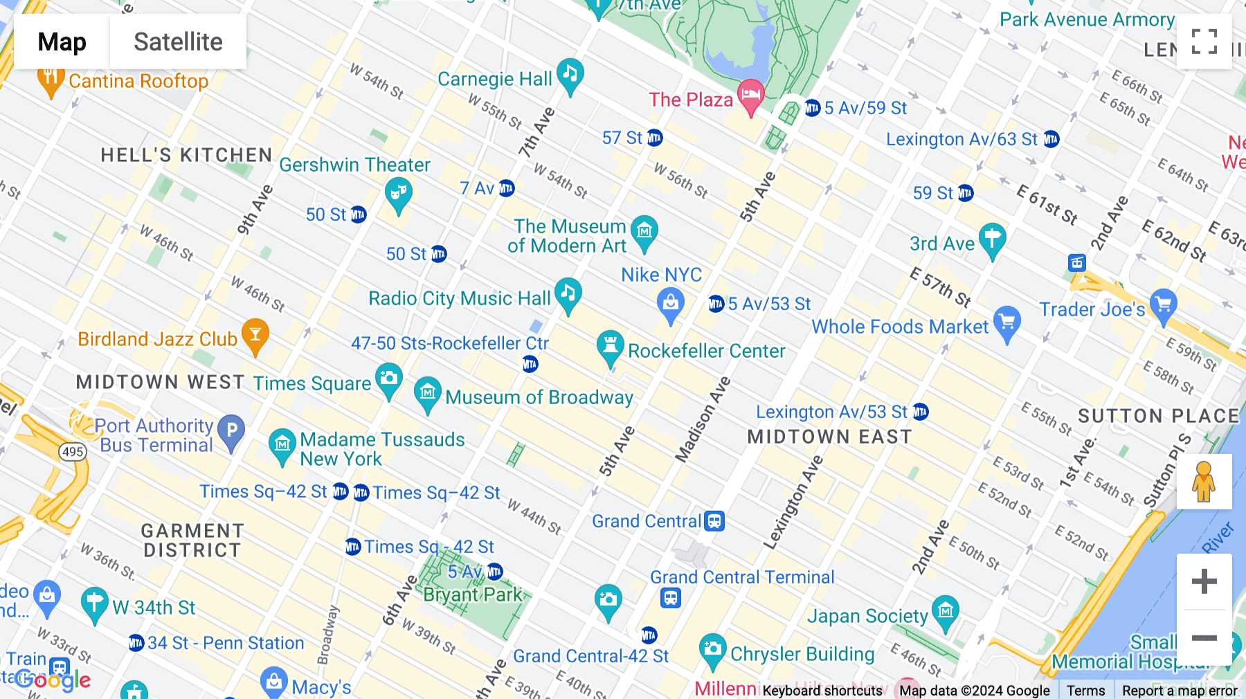 Click for interative map of 45 Rockefeller Plaza, Suite 2000, New York