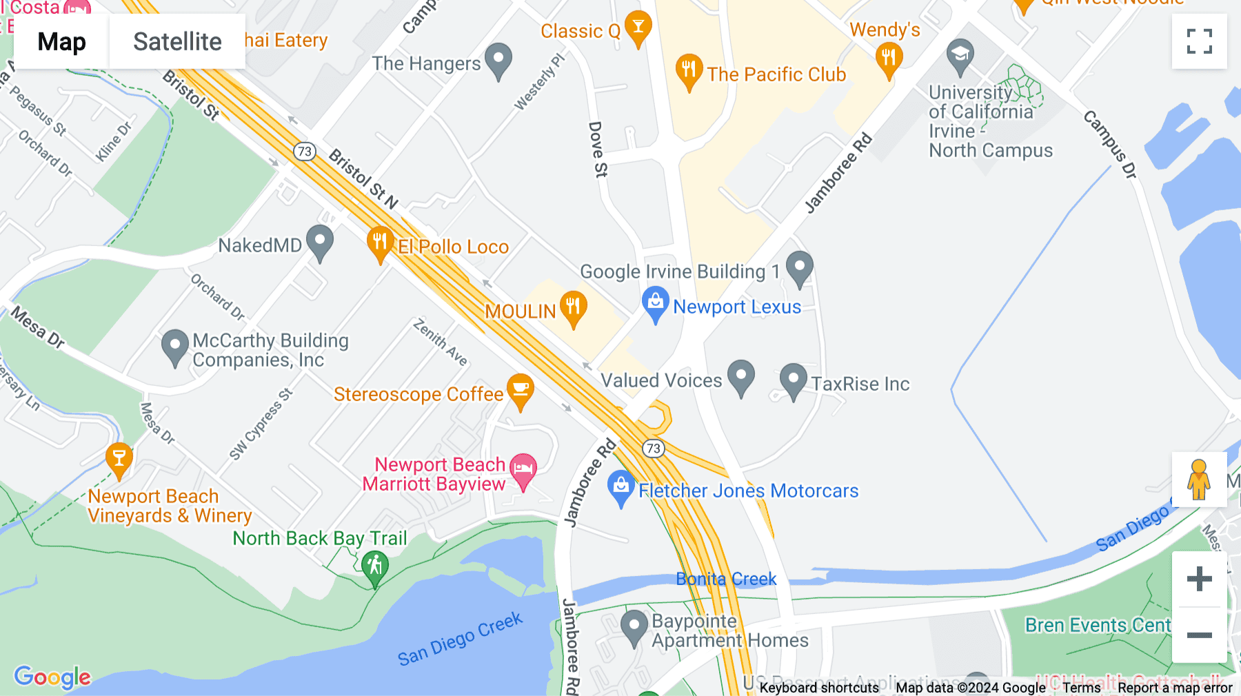 Click for interative map of 895 Dove Street, Suite 300, LNR Newport Plaza Center, Newport Beach