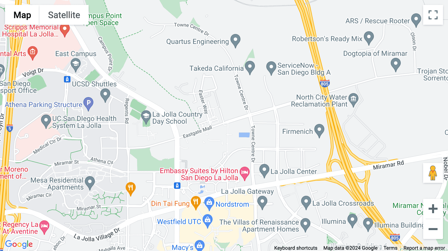 Click for interative map of 4445 Eastgate Mall, Sunroad Corporate Centre, Suite 200, San Diego