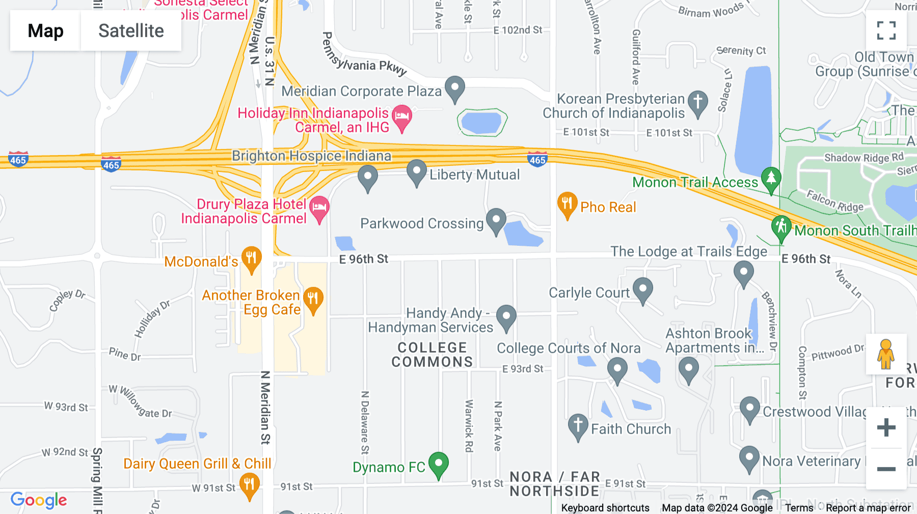 Click for interative map of 450 East 96th Street, 3 Parkwood Crossing, Suite 500, Indianapolis
