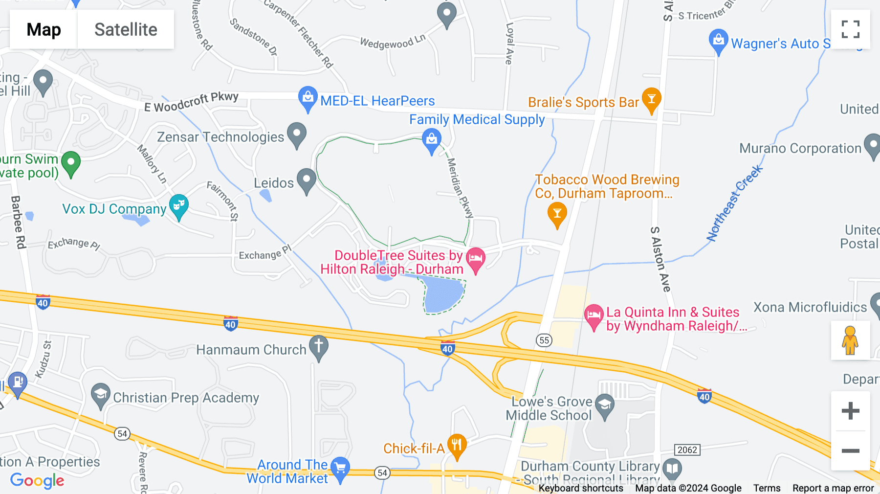 Click for interative map of 2530 Meridian Parkway, Suite 200/300, Durham