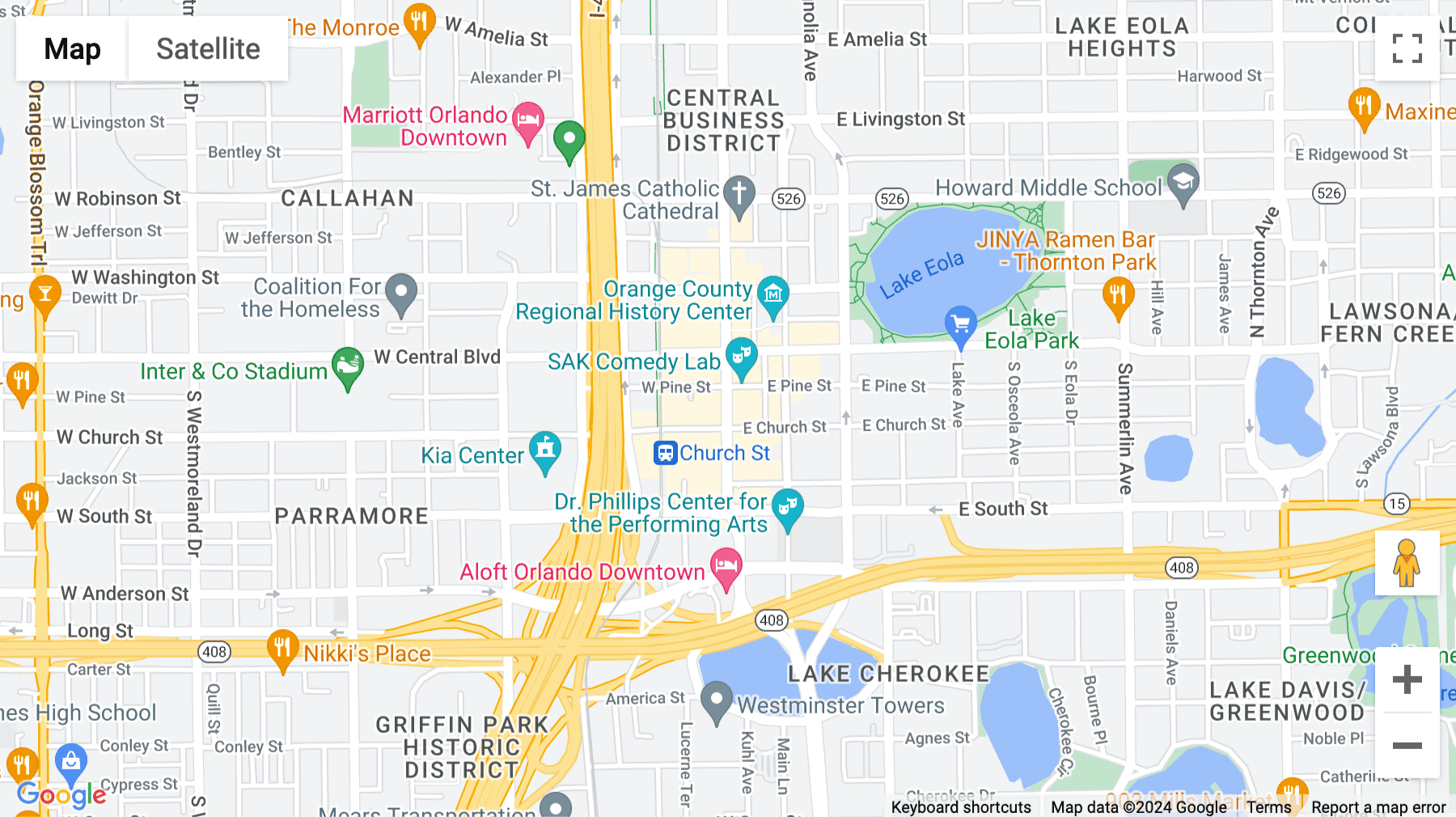 Click for interative map of 121 S Orange Avenue, North Tower, Suite 1500, Orlando