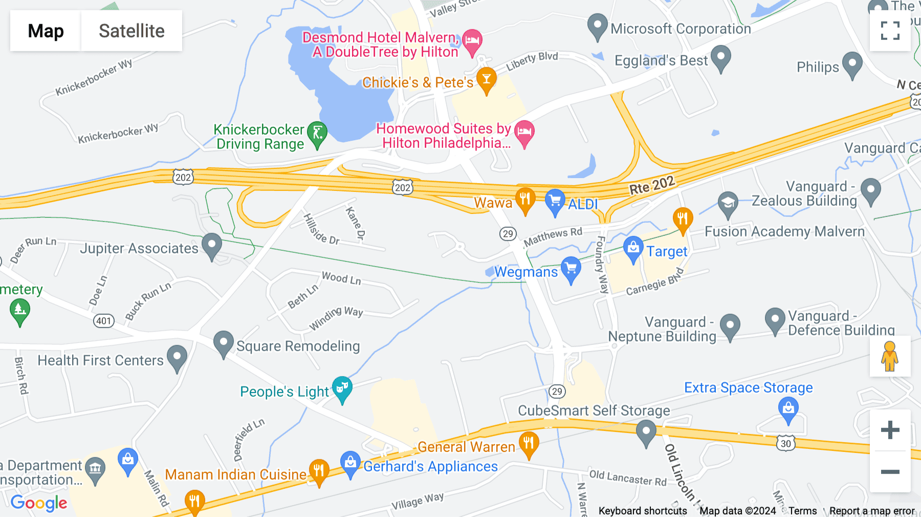 Click for interative map of 101 Lindenwood Drive, Suite 225, ValleyBrook Corporate Center, Malvern