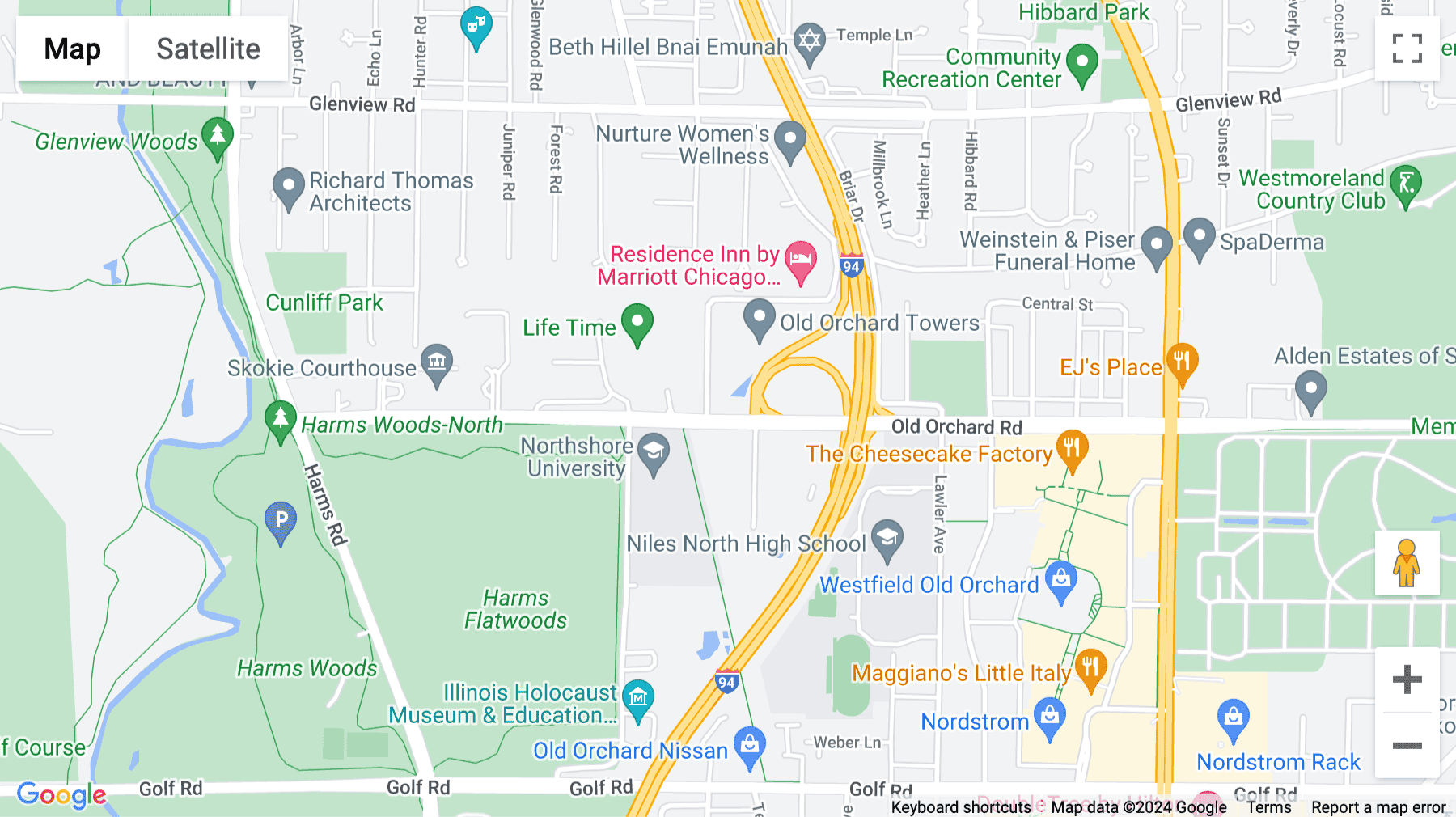 Click for interative map of Old Orchard, 5250 Old Orchard, Suite 300, Skokie