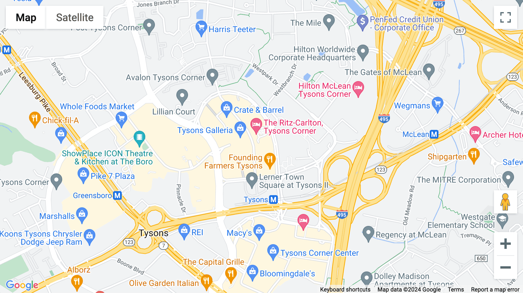 Click for interative map of 1750 Tysons Boulevard, Suite 1500, McLean