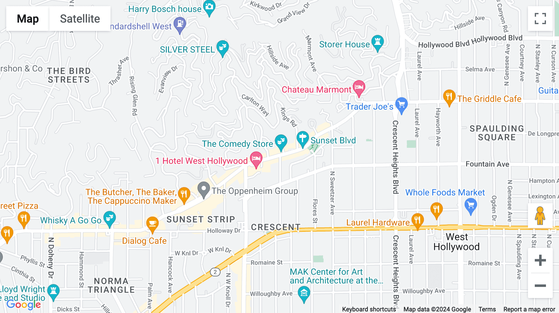 Click for interative map of 8335 Sunset Boulevard, West Hollywood