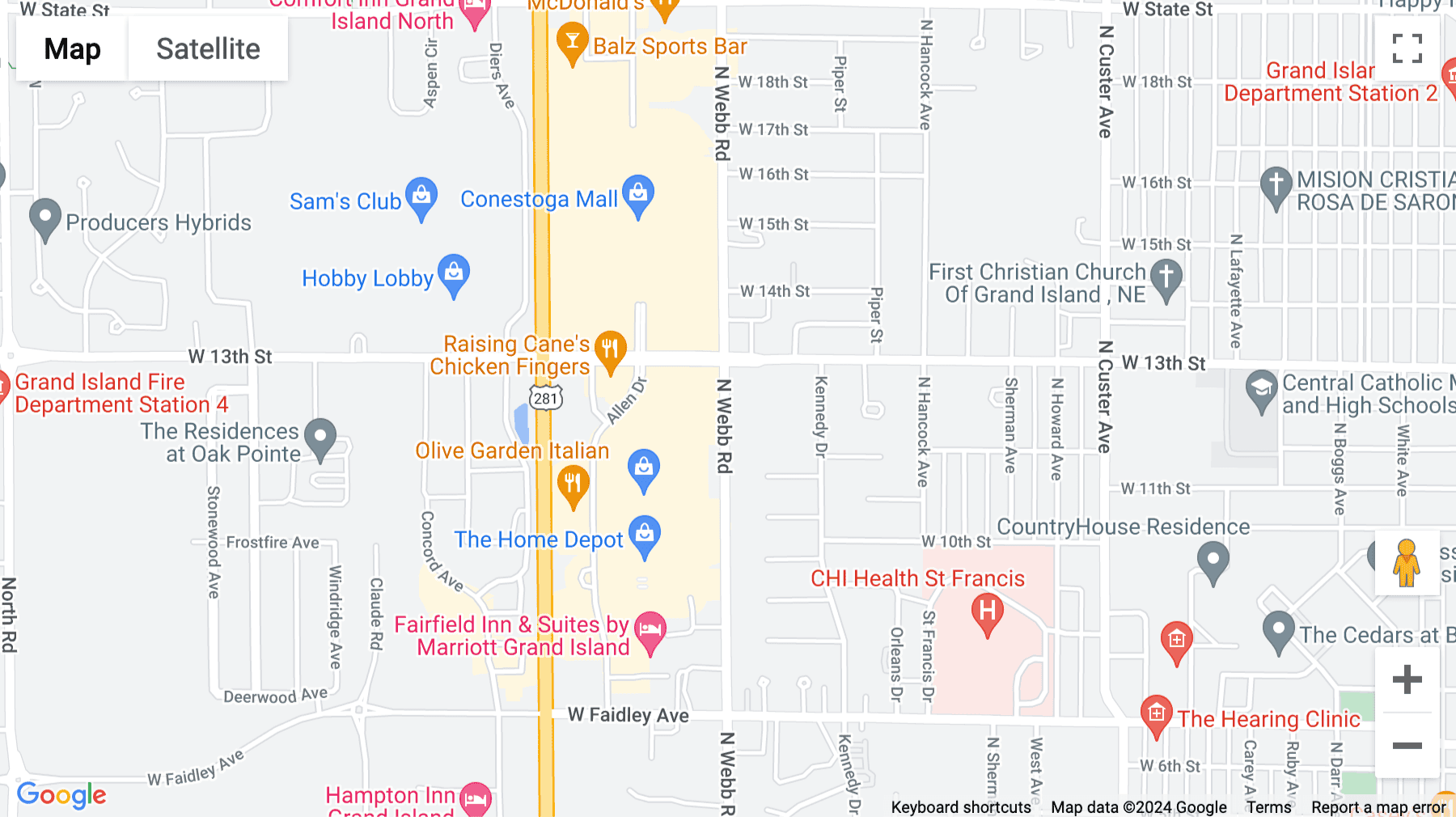 Click for interative map of 1233 North Webb Road, Suite 100, Grand Island