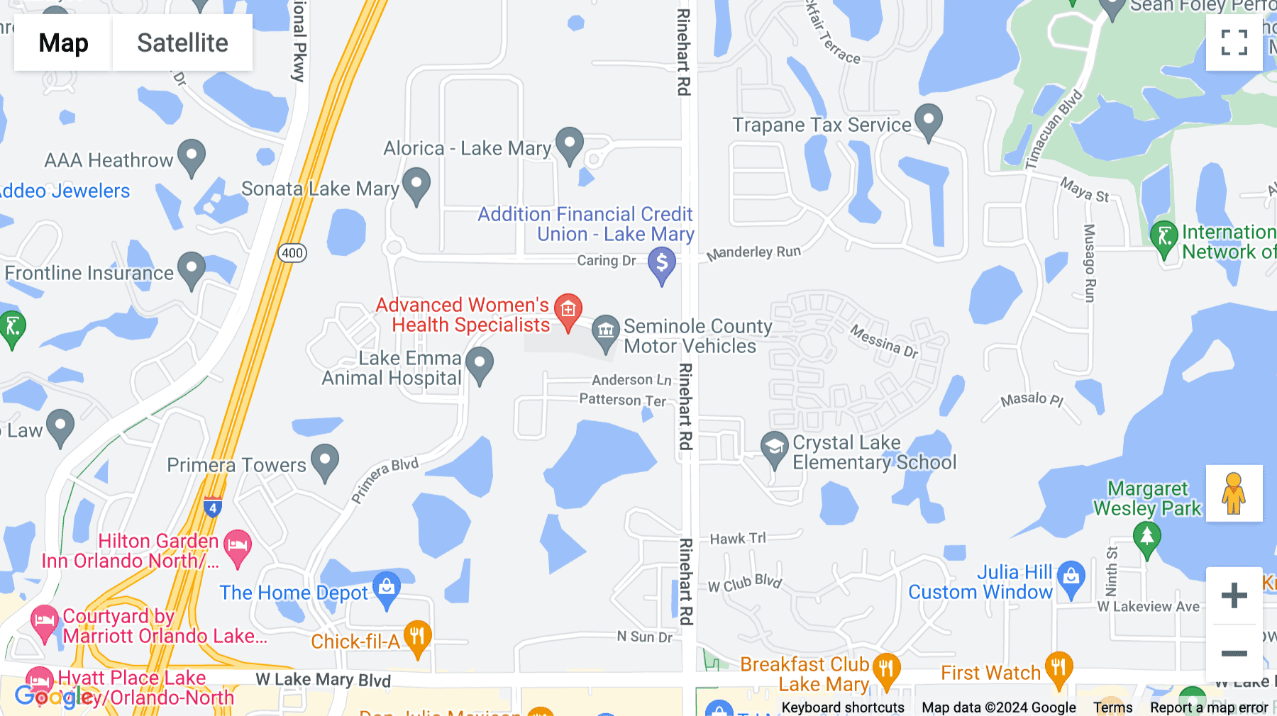 Click for interative map of 1035 Primera Boulevard, Suite 1041, Lake Mary