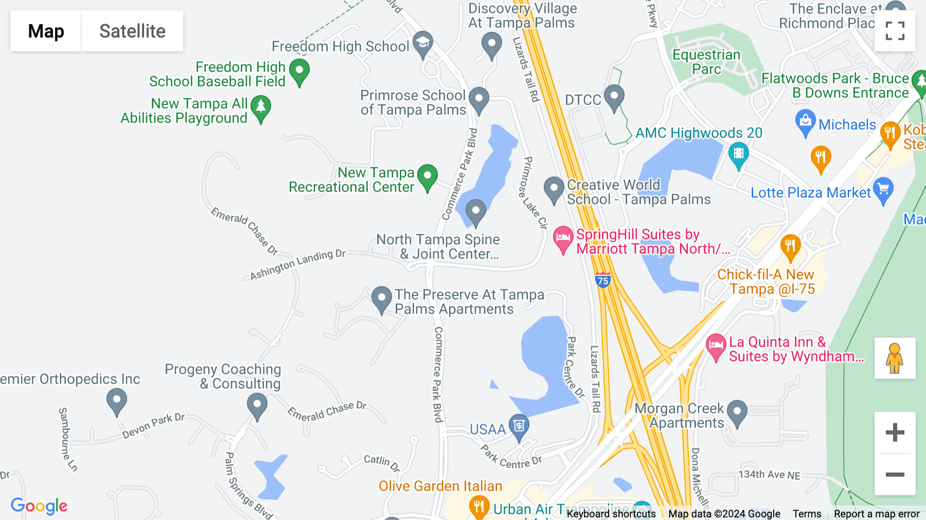 Click for interative map of 17427 Bridge Hill Court, Tampa