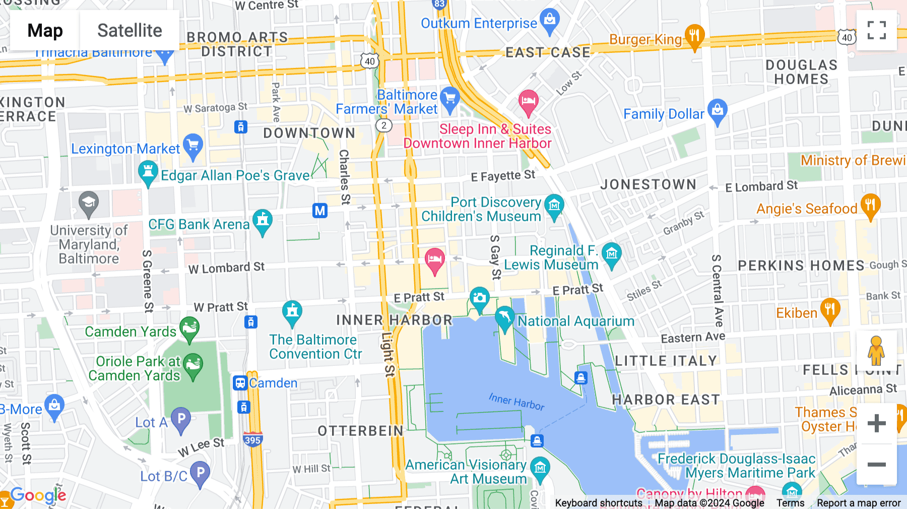 Click for interative map of 300 E. Lombard Street, Baltimore, Baltimore