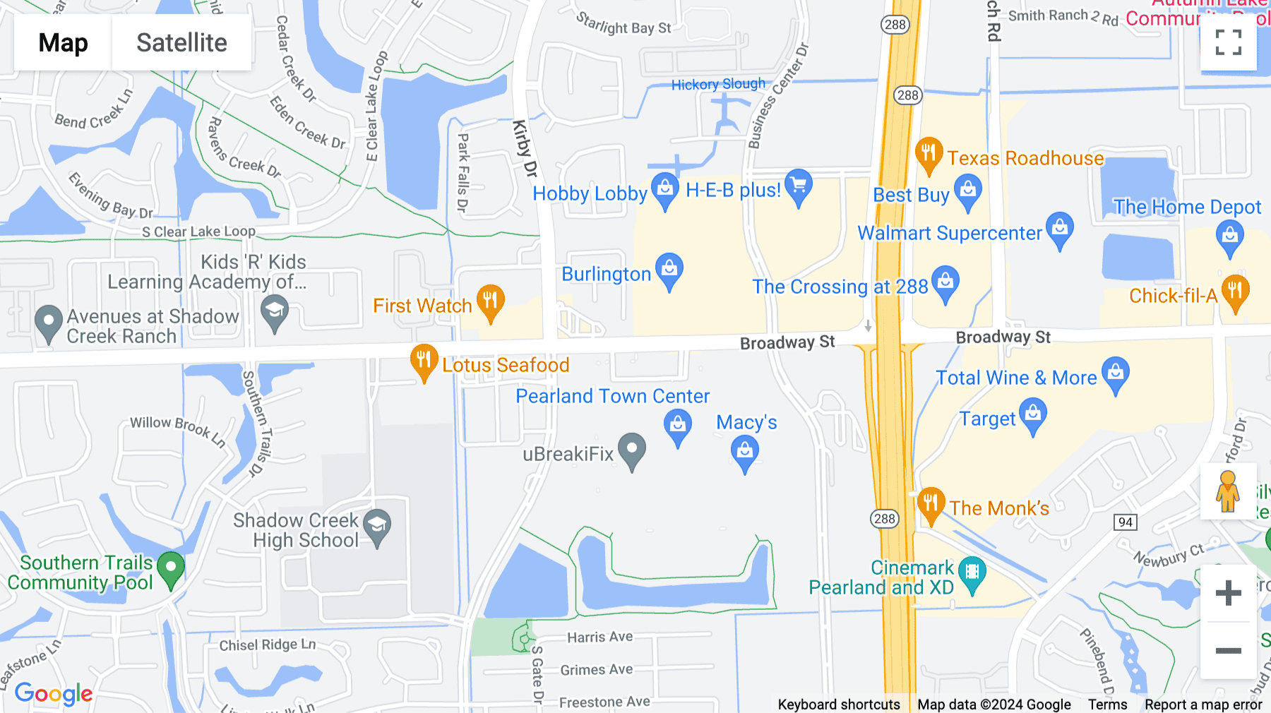 Click for interative map of 11200 Broadway, Suite 2743, Pearland