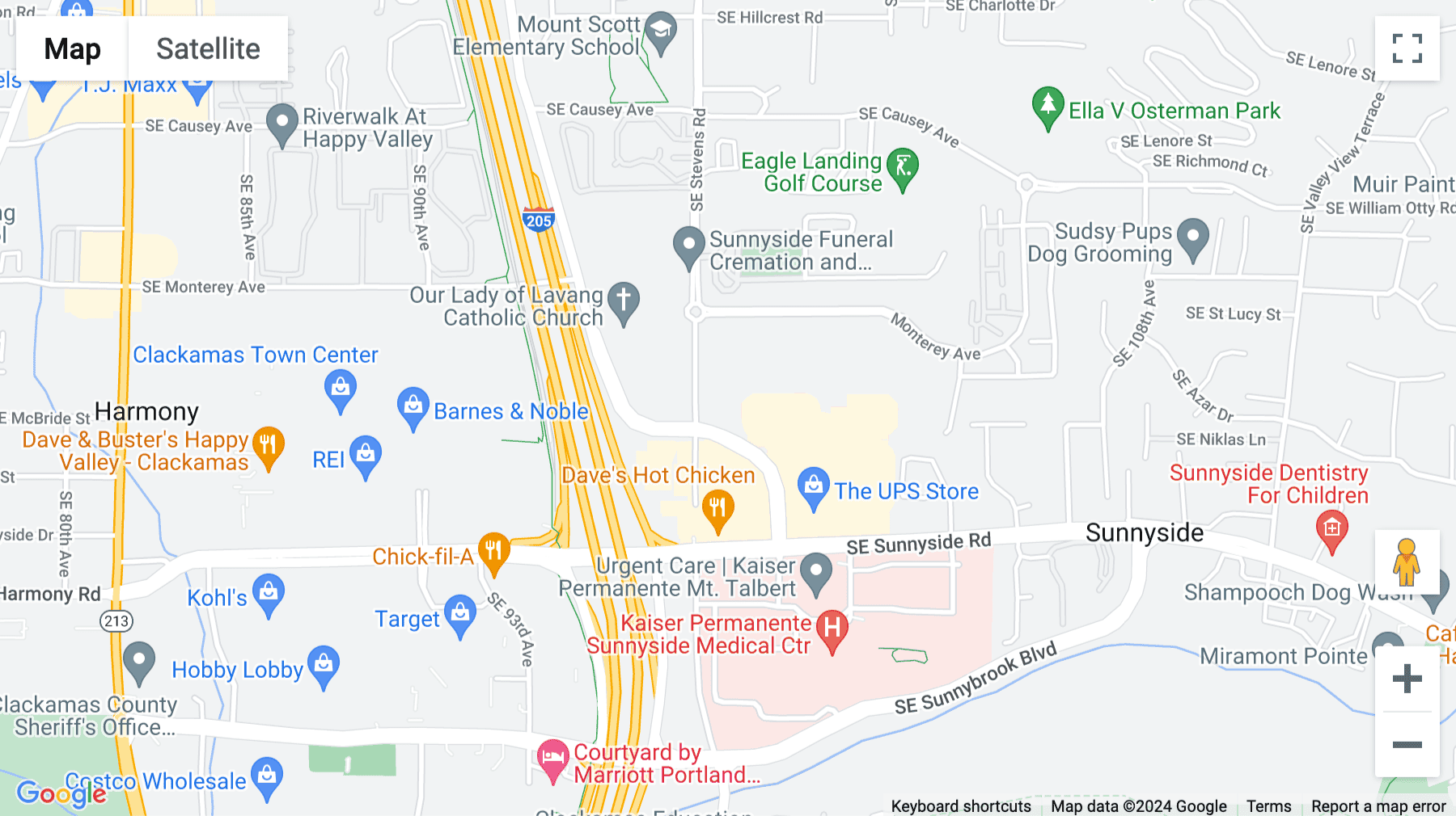 Click for interative map of 10121 SE Sunnyside Road, Suite 300, Clackamas