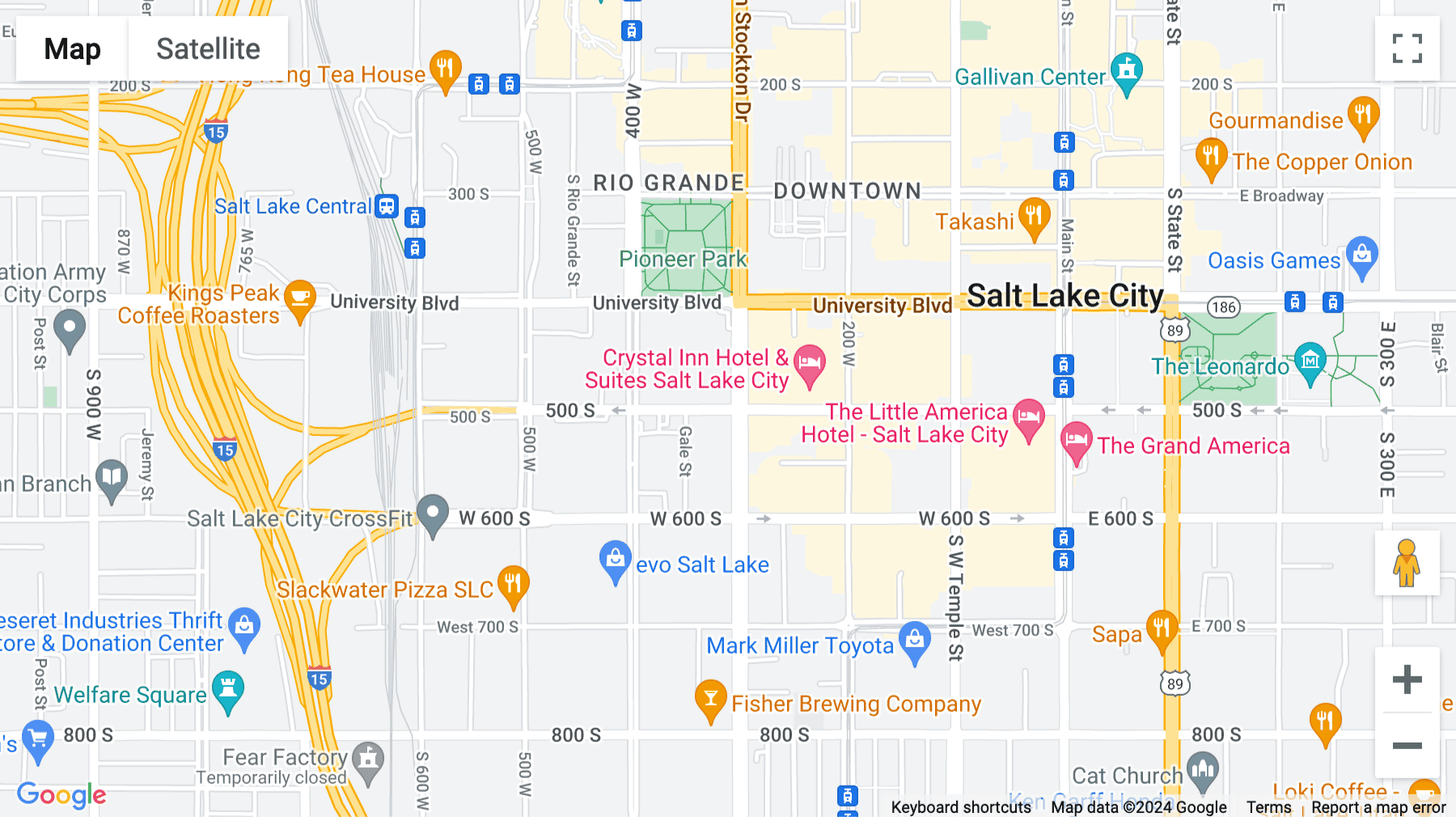 Click for interative map of Chase Branch, 80 West Broadway, Salt Lake City