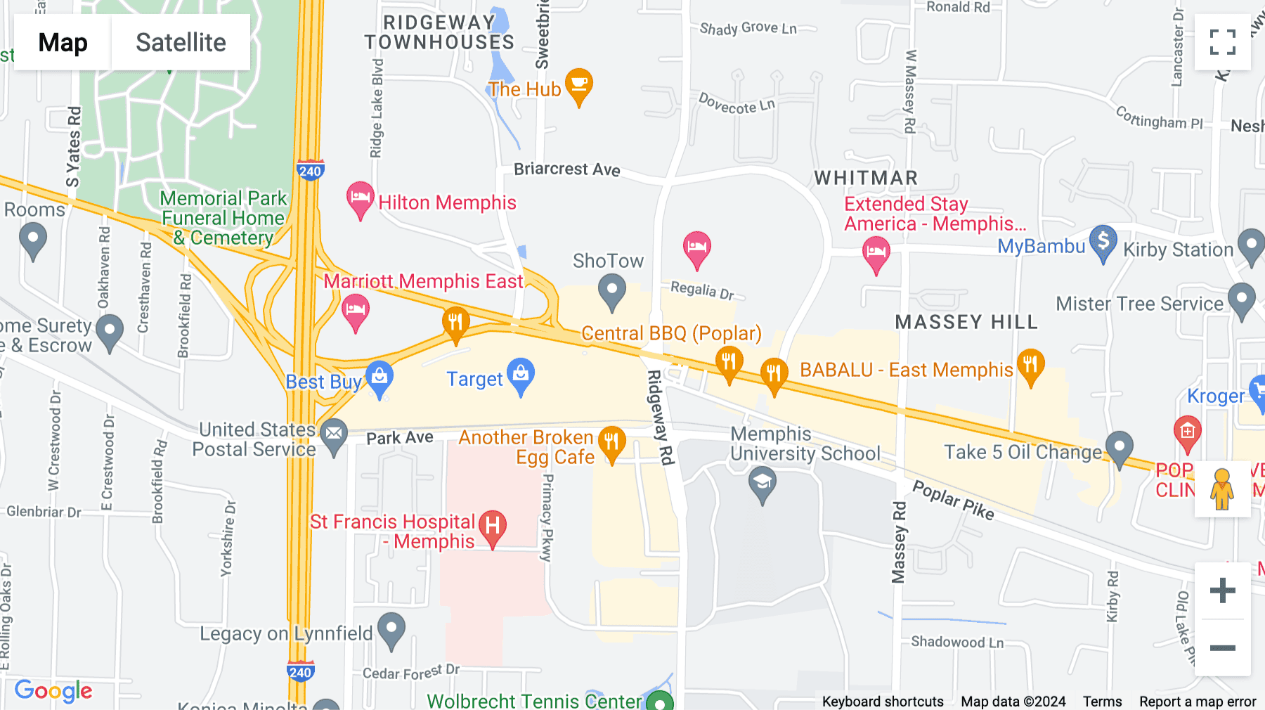 Click for interative map of 6000 Poplar Avenue, Suite 250, Memphis