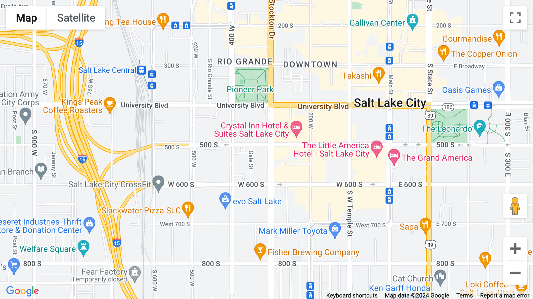 Click for interative map of Chase Tower, 50 West Broadway, Salt Lake City