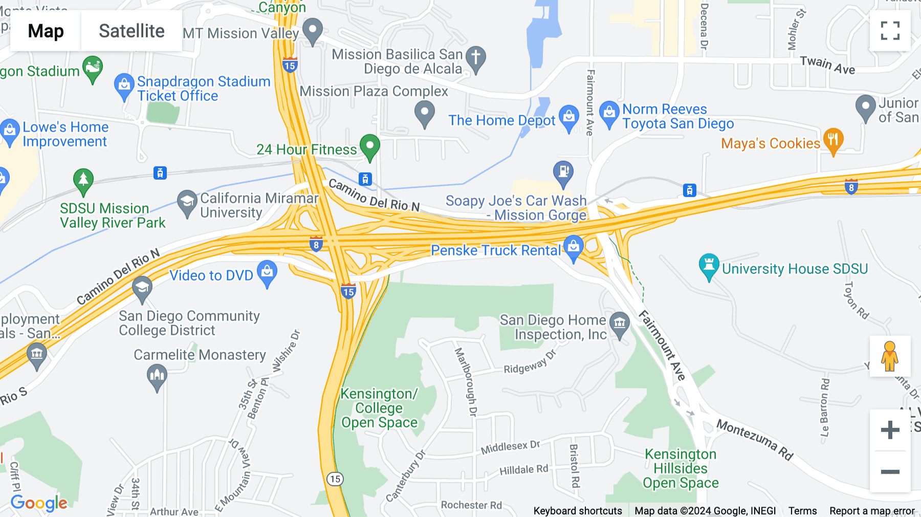 Click for interative map of 4025 Camino Del Rio South, Suite 300, Mission Valley Offices, San Diego