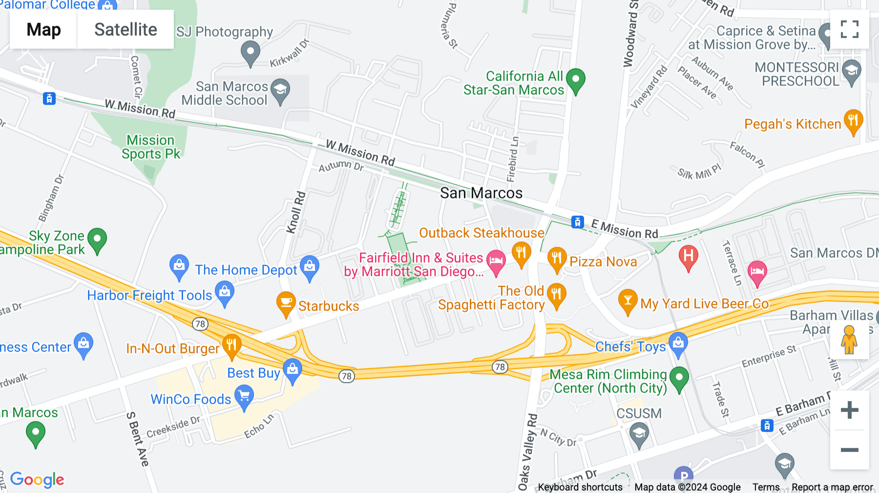 Click for interative map of 100 E. San Marcos Boulevard, Suite 400 (Top Floor), San Marcos Offices, San Marcos