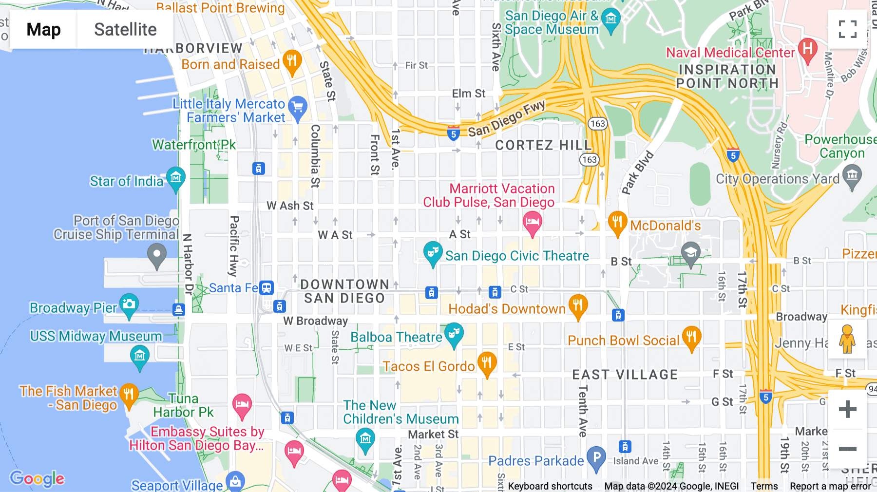 Click for interative map of 501 West Broadway, Koll Center, Suite 800, San Diego