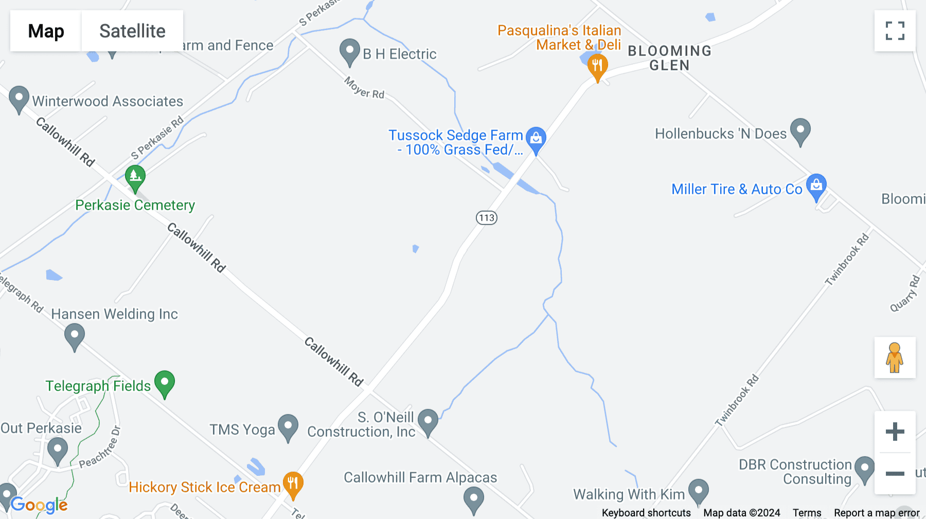 Click for interative map of 1259 Route 113, Village of Blooming Glen, Perkasie