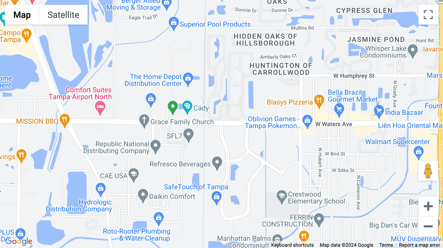Click for interative map of 8270 Woodland Center Boulevard, Tampa