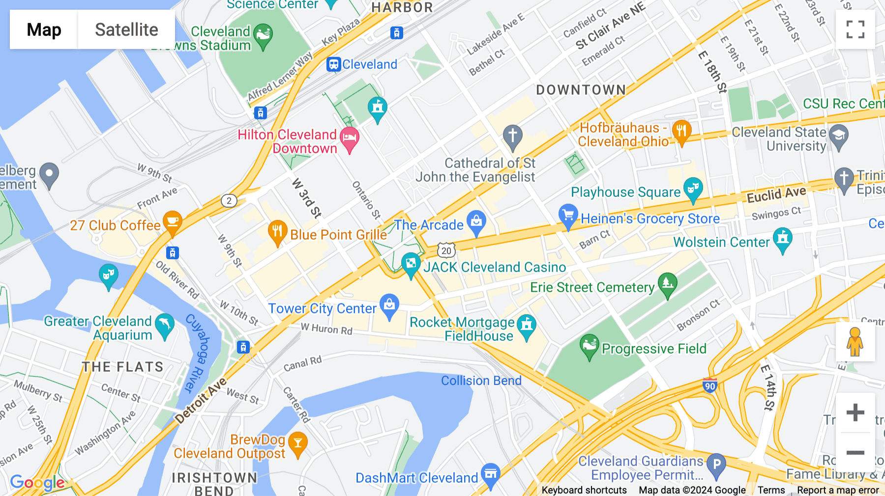 Click for interative map of 850 Euclid Avenue, The City Club Building, Cleveland