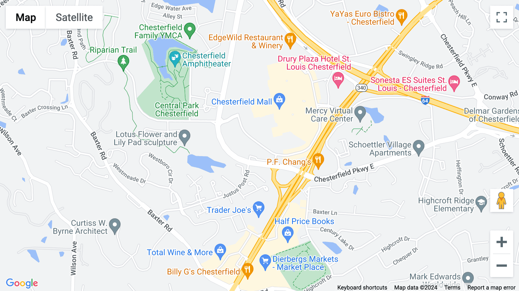 Click for interative map of 400 Chesterfield Parkway, Suite 400, St Louis