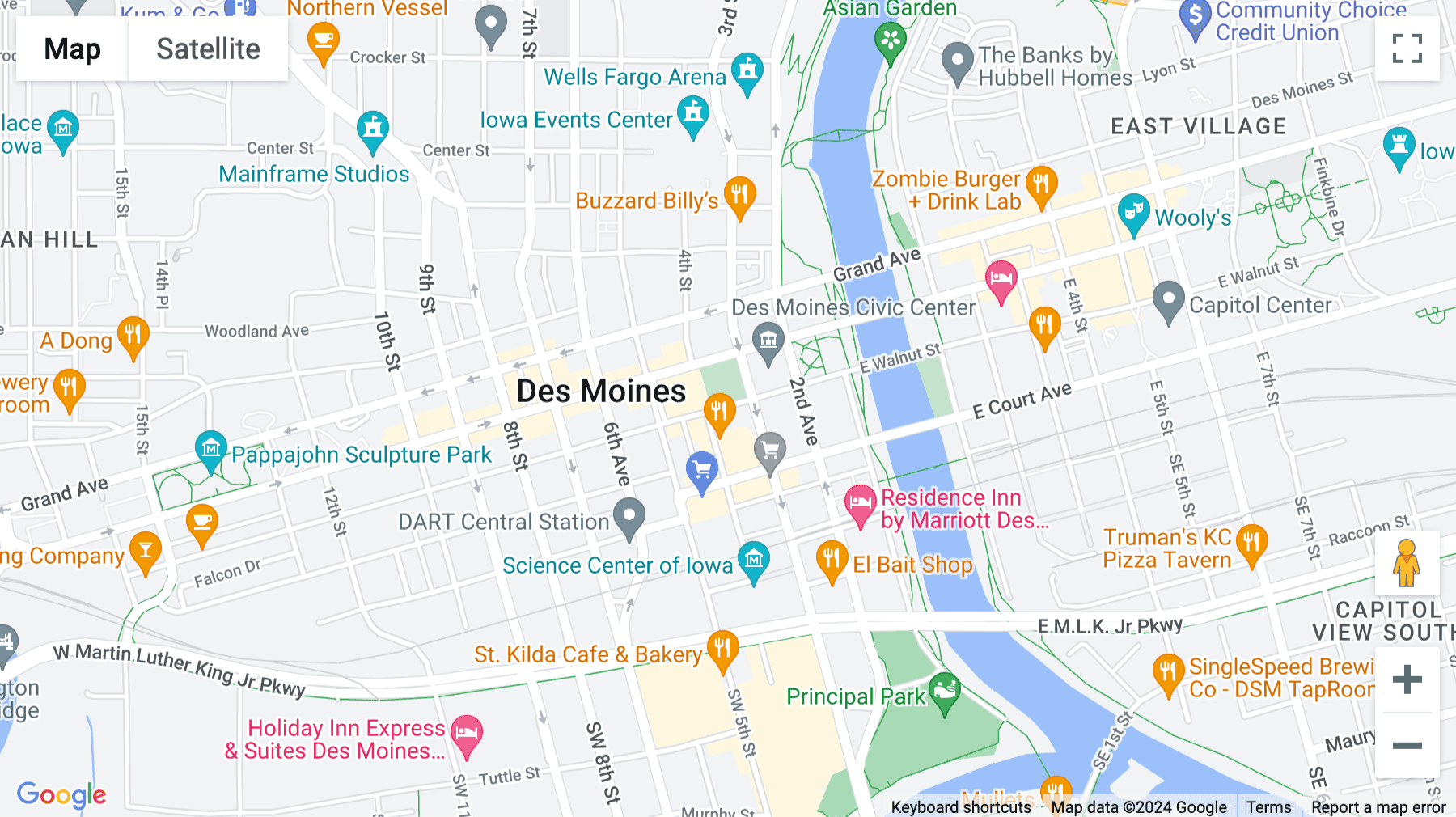 Click for interative map of 309 Court Avenue, Suite 200, Des Moines