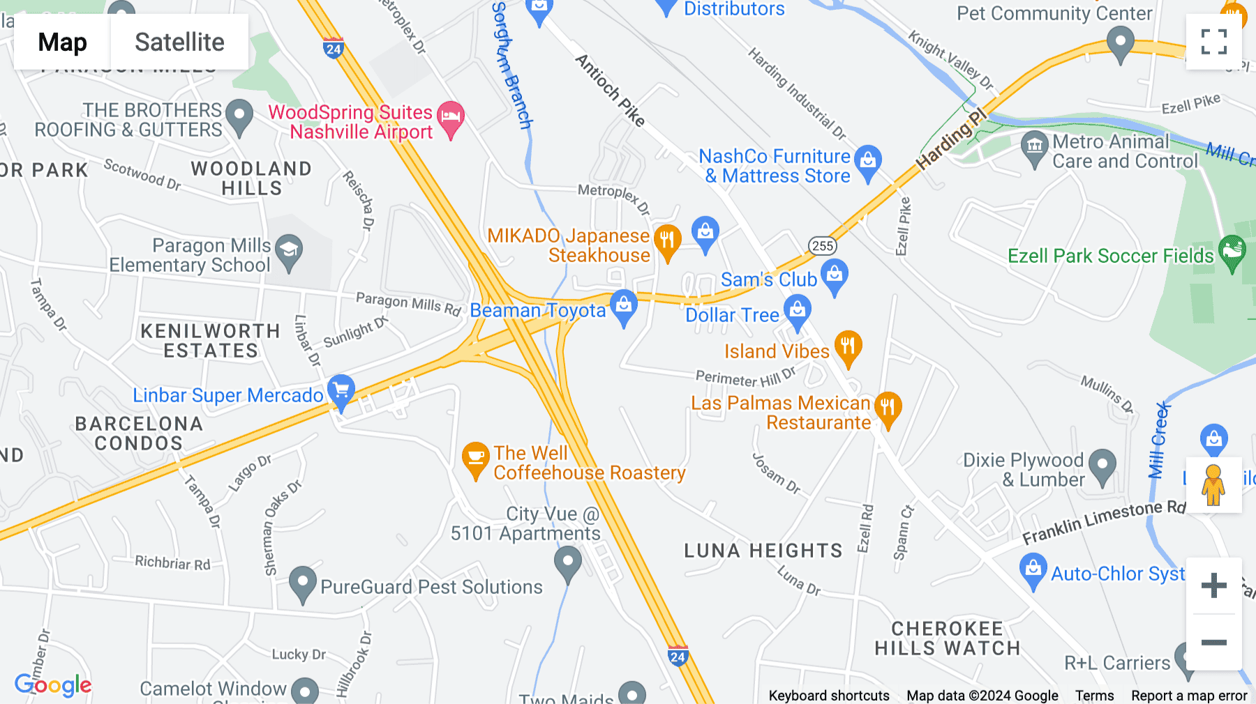 Click for interative map of 301 South Perimeter Park Drive, Suite 100, Nashville