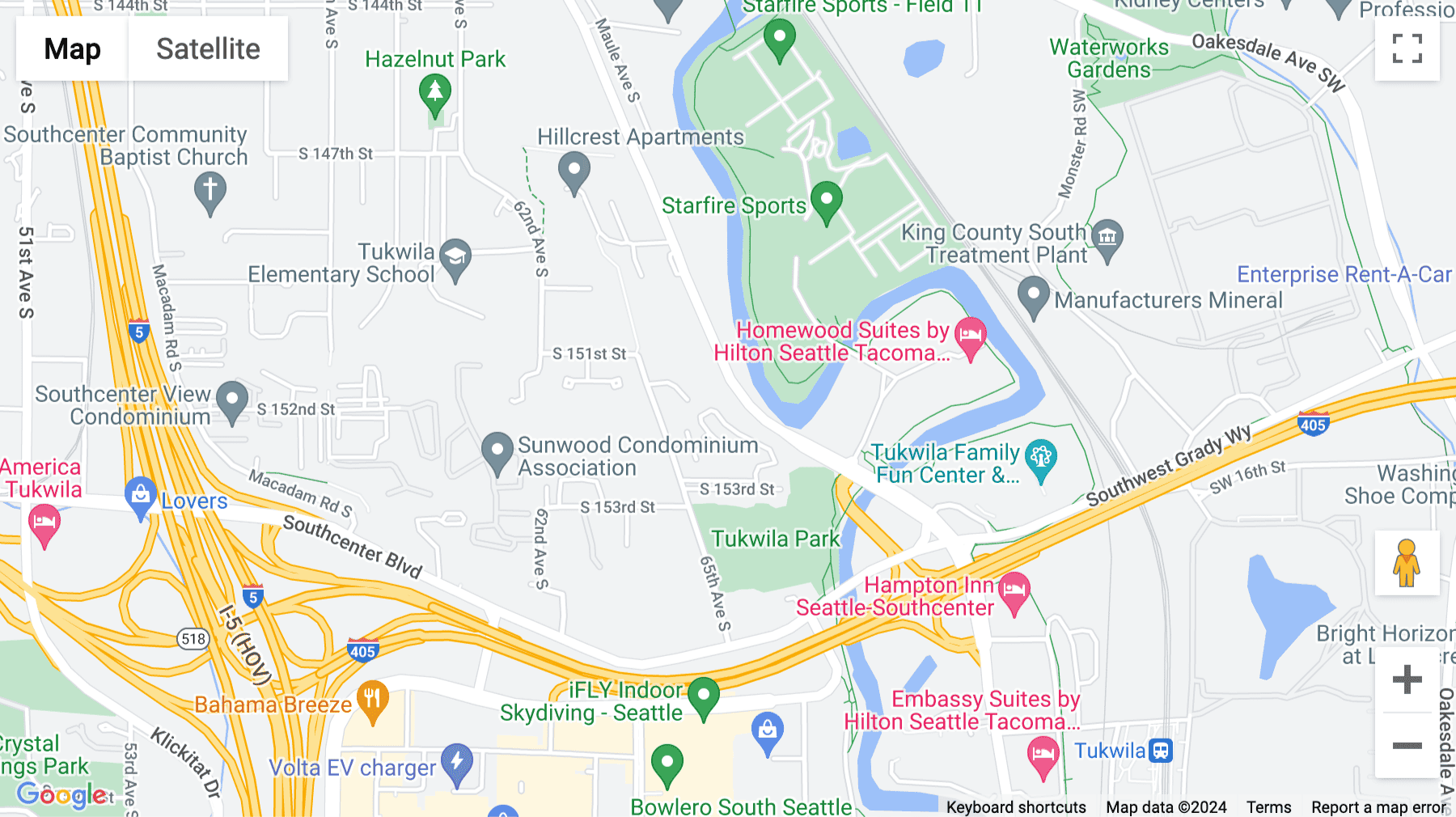 Click for interative map of 14900 Interurban Avenue South, Suite 271, Seattle
