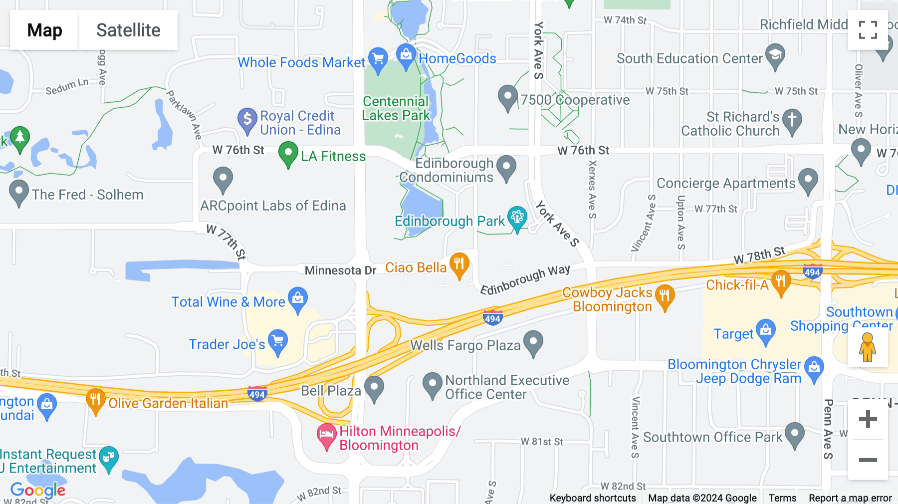 Click for interative map of 3800 American Blvd. West, Suite 1500, Edina